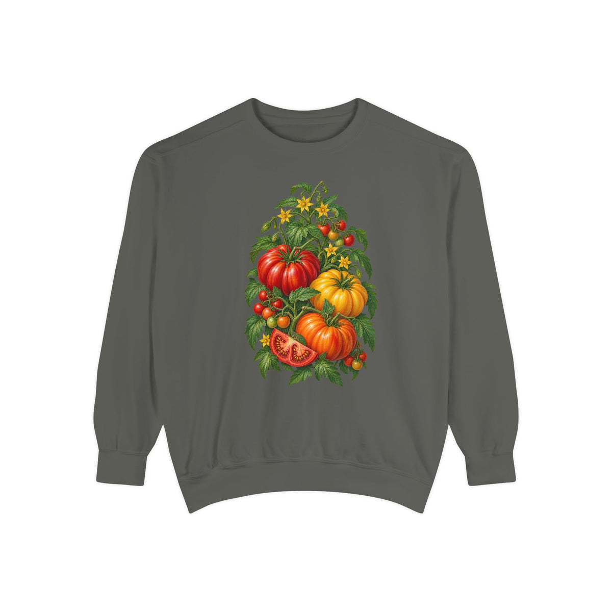 Heirloom tomato sweatshirt in Pepper, front view