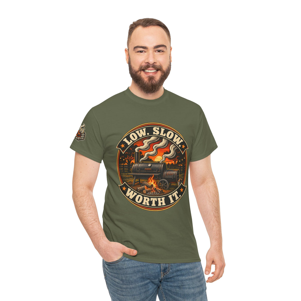 Low. Slow. Work It. BBQ Smoker T-Shirt