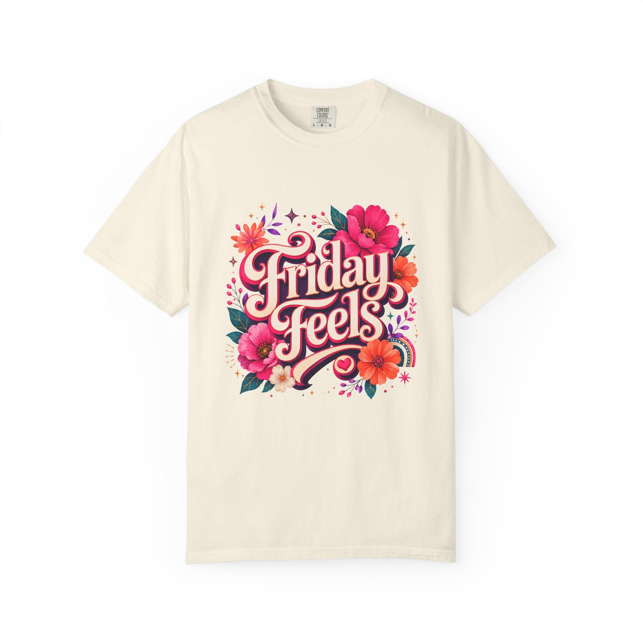 Friday Feels - Retro Floral Vibes Tee