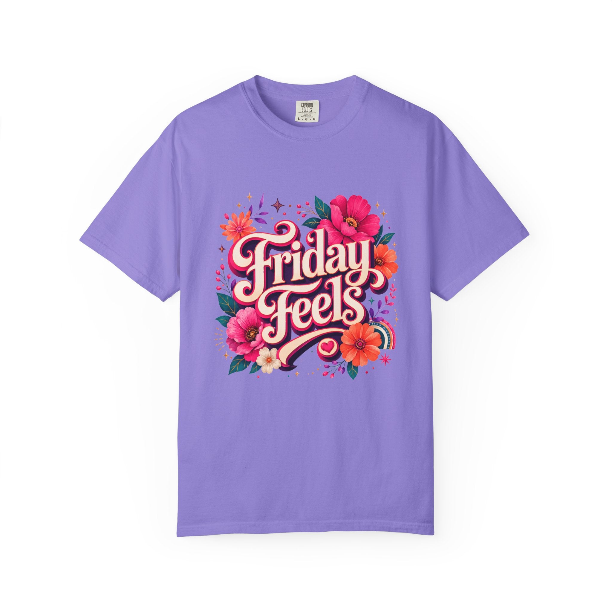 Friday Feels - Retro Floral Vibes Tee