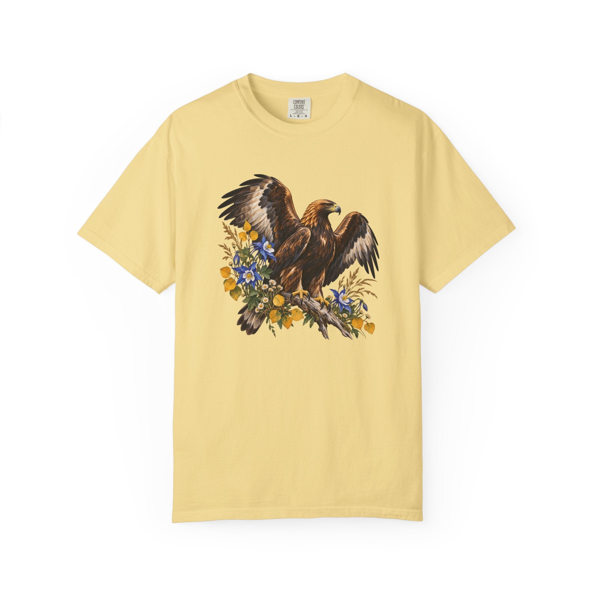Golden Eagle & Columbine T-Shirt — Garment-Dyed Cotton