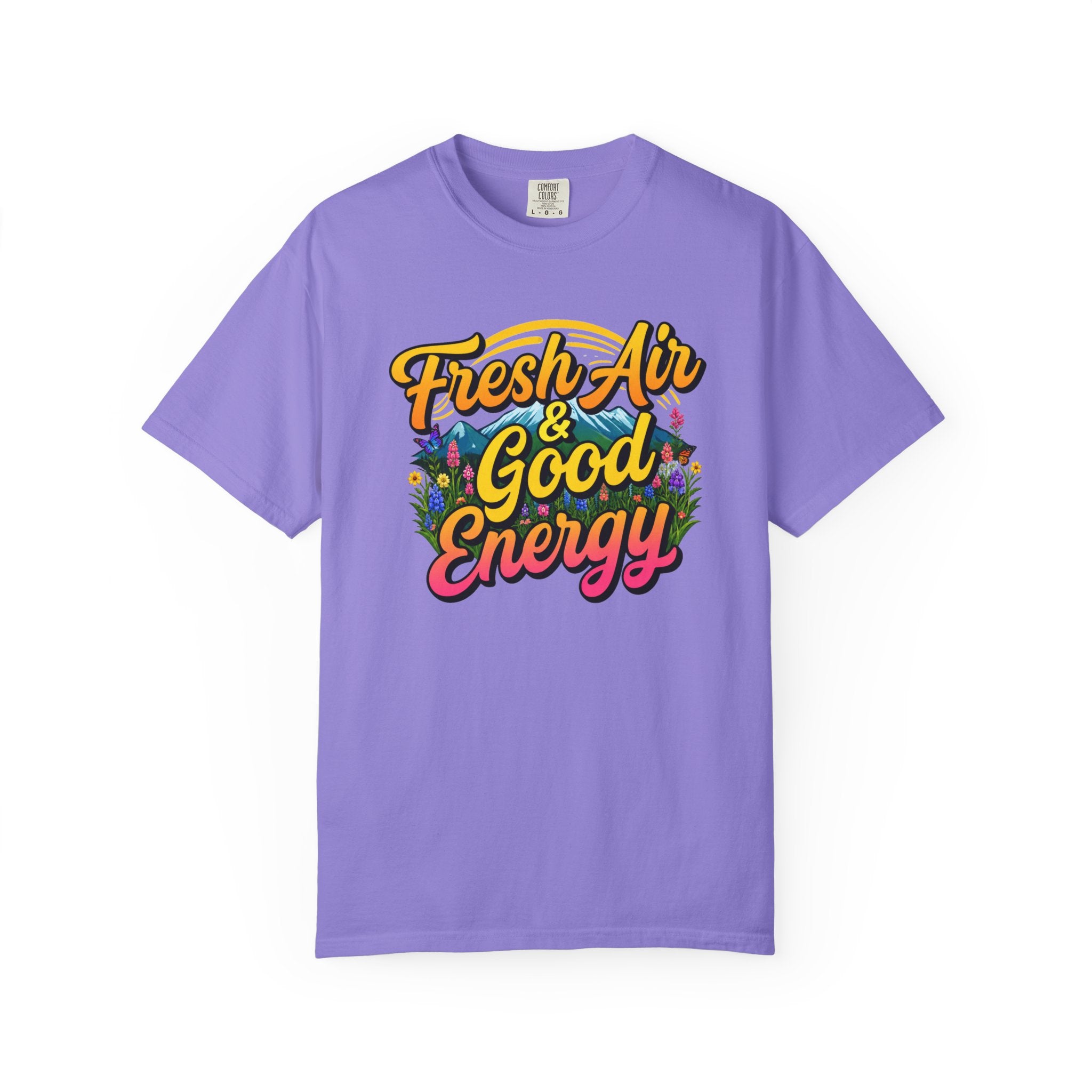 Fresh Air & Good Energy - Retro Mountain Wildflower Tee