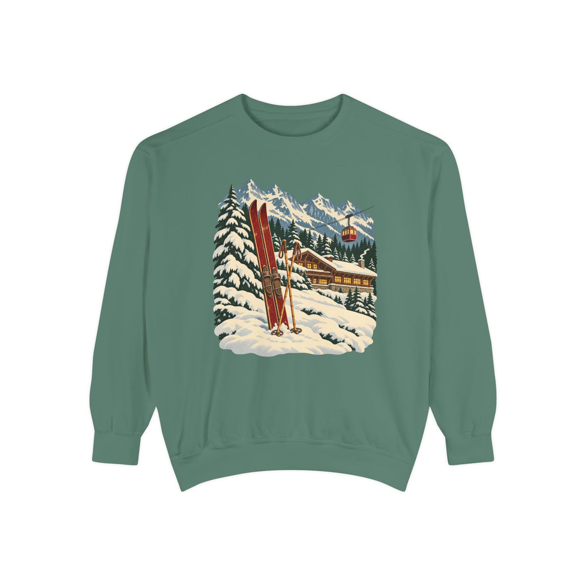 Apres ski sweatshirt in Light Green, front view