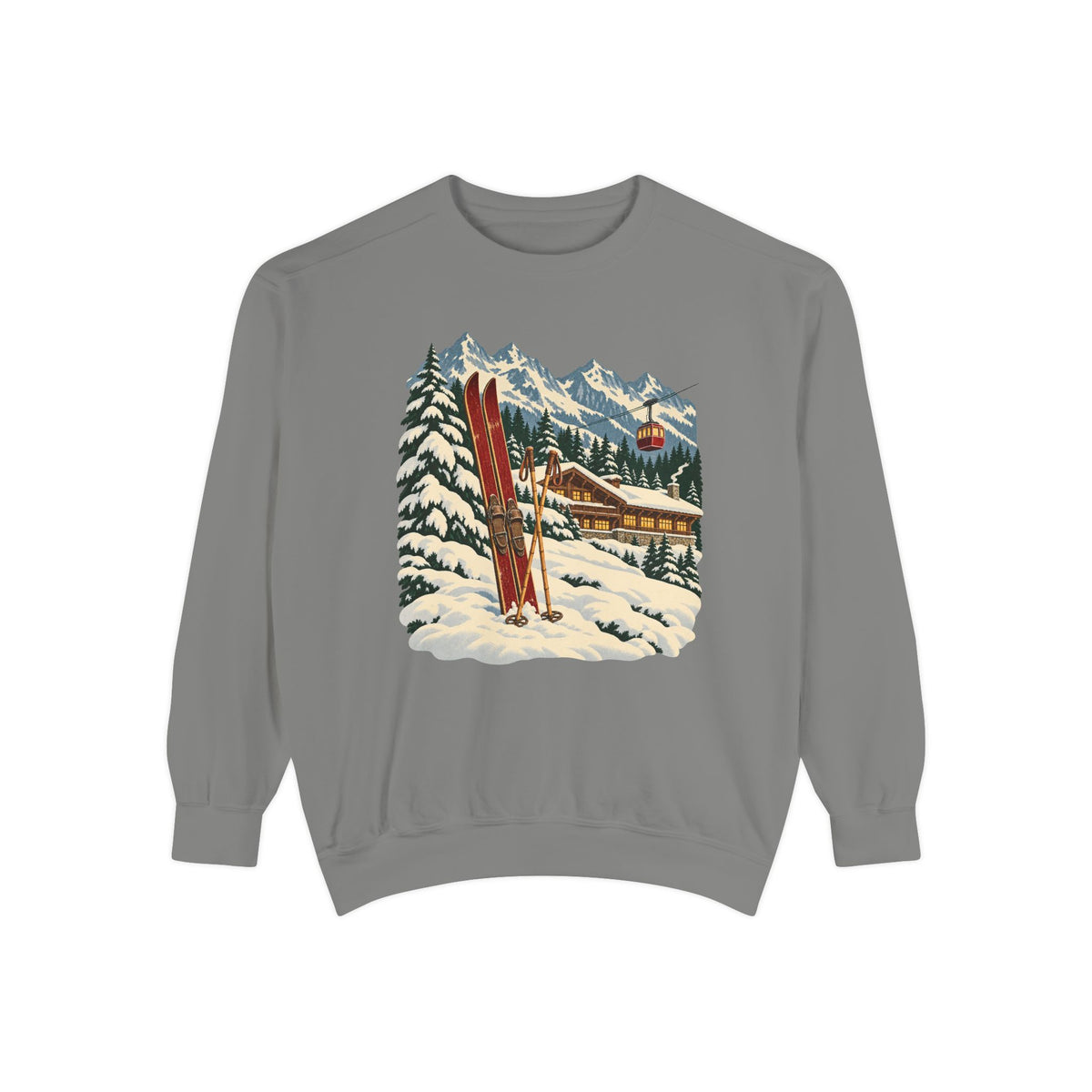 Apres ski sweatshirt in Grey, front view