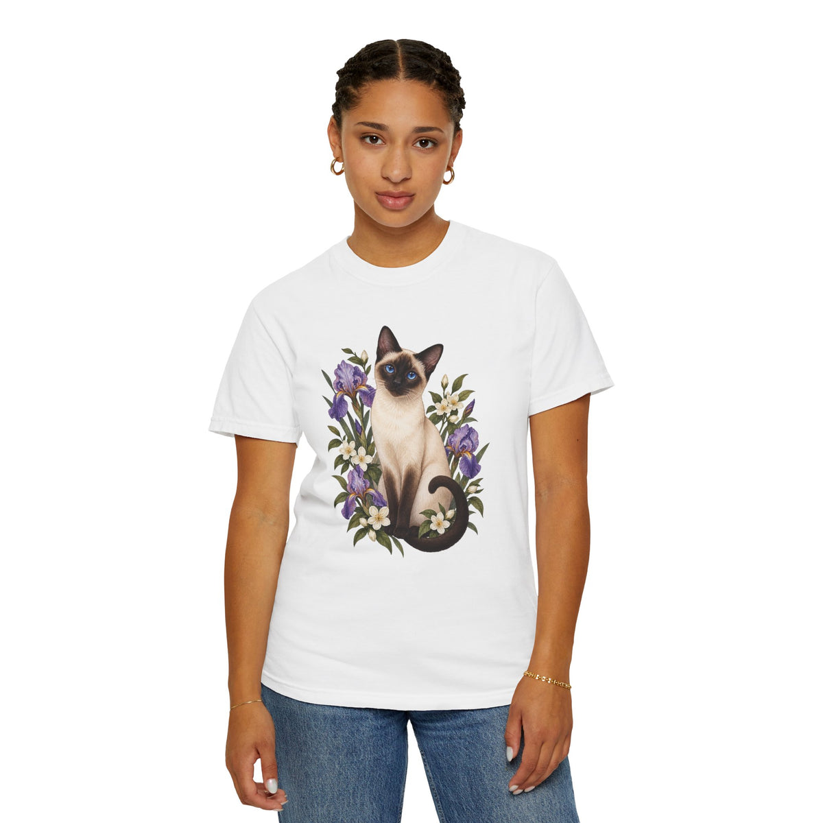 Siamese Cat T-Shirt — Irises & Intrigue