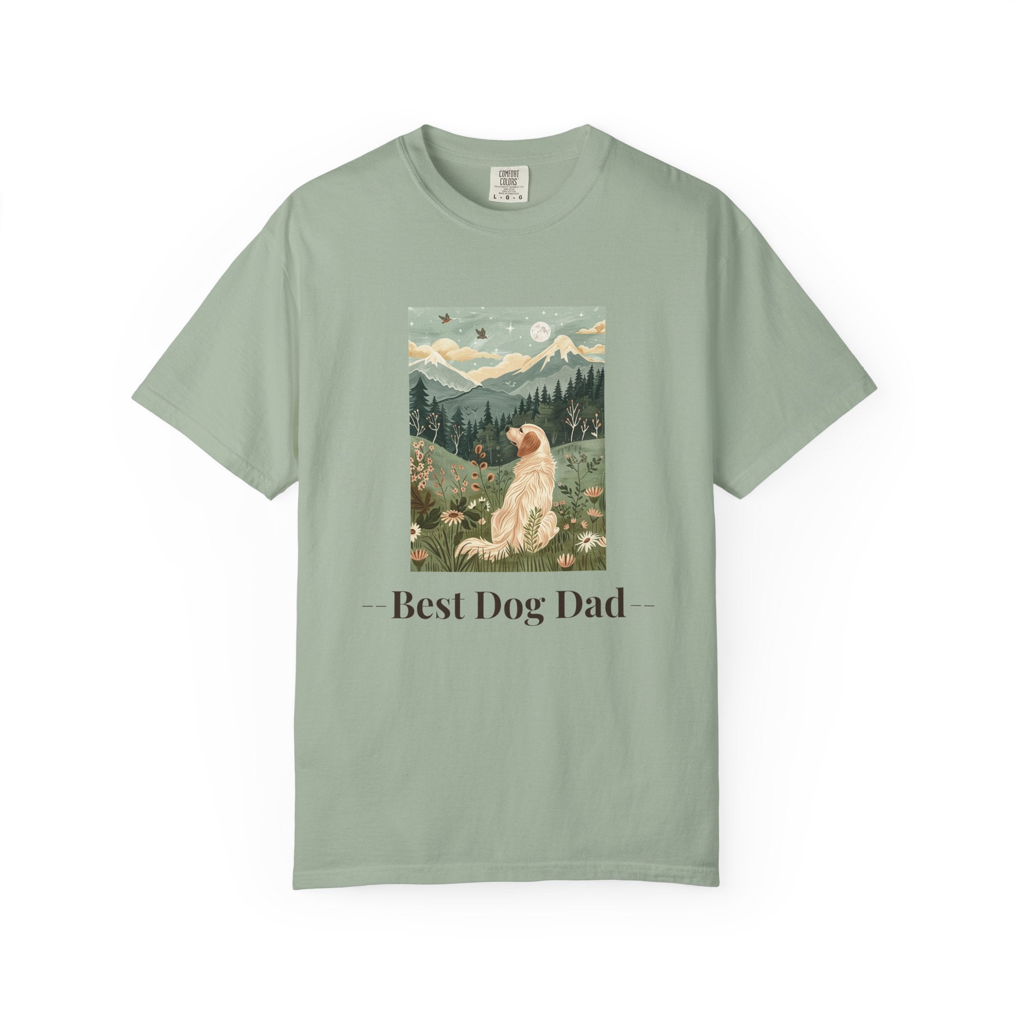 Best Dog Dad Golden Retriever tee on model