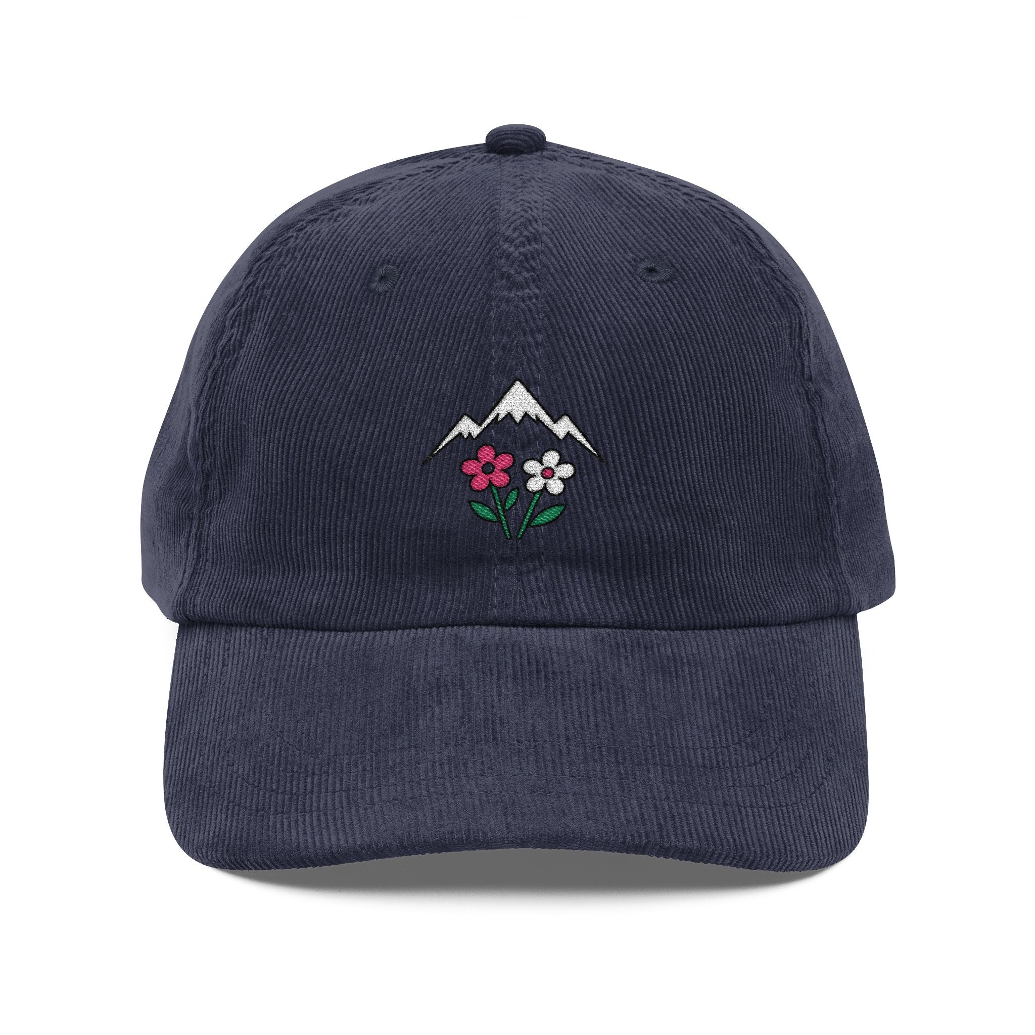Mountains & Wildflowers — Embroidered Corduroy Hat