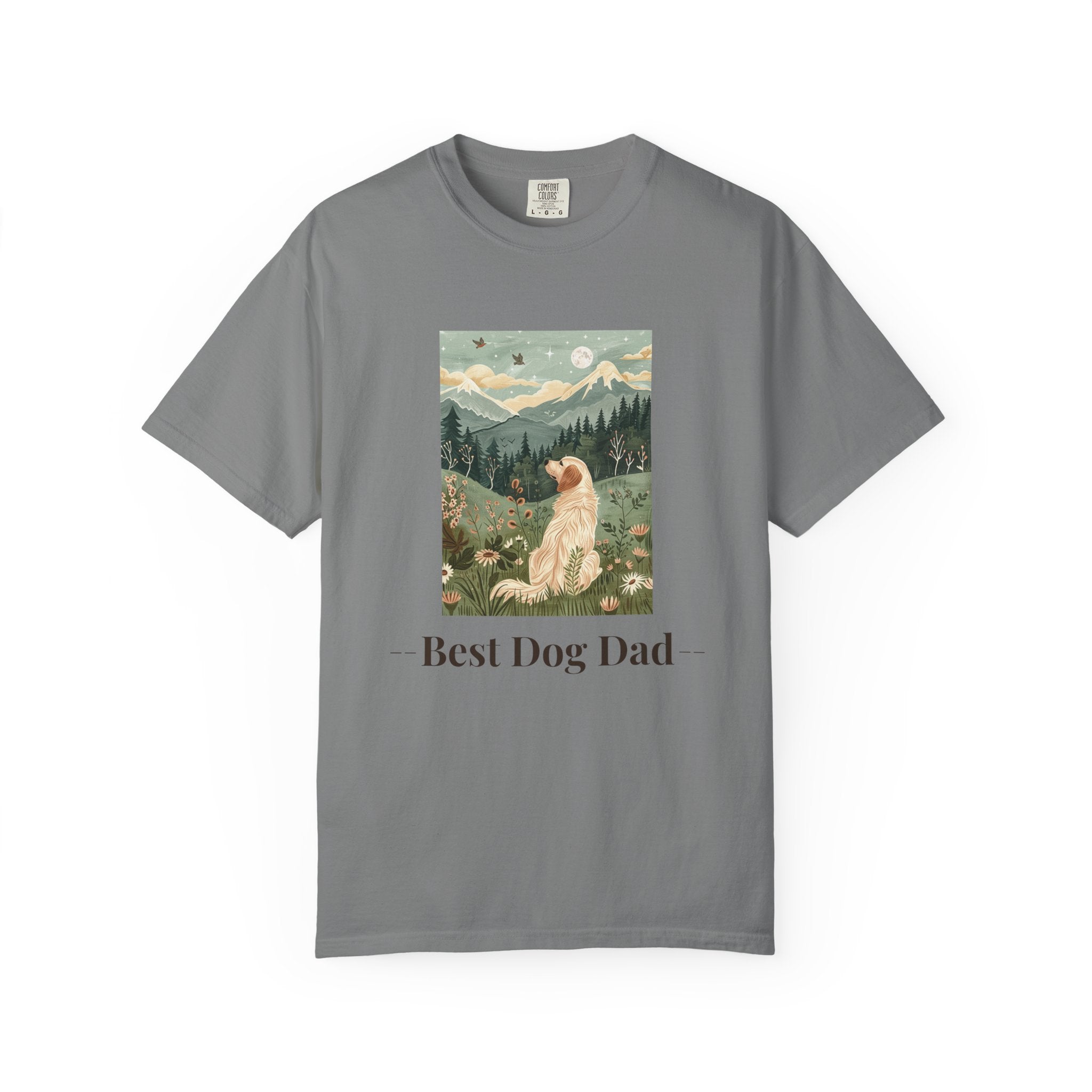 Best Dog Dad folk art dog shirt alternate color