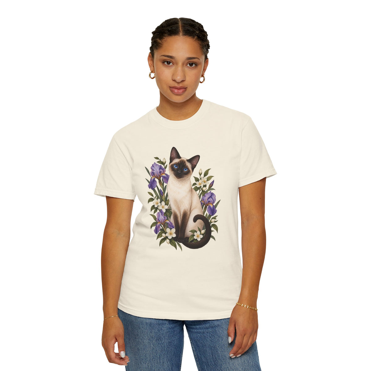 Siamese Cat T-Shirt — Irises & Intrigue