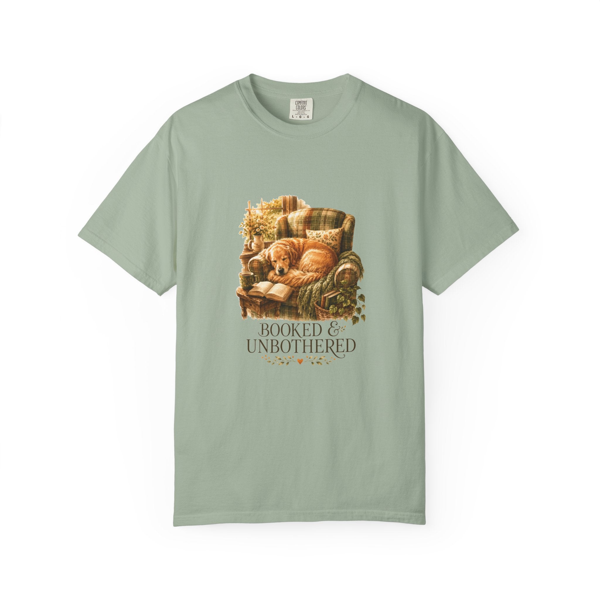 Dogs Books and Peace cozy dog tee alternate color