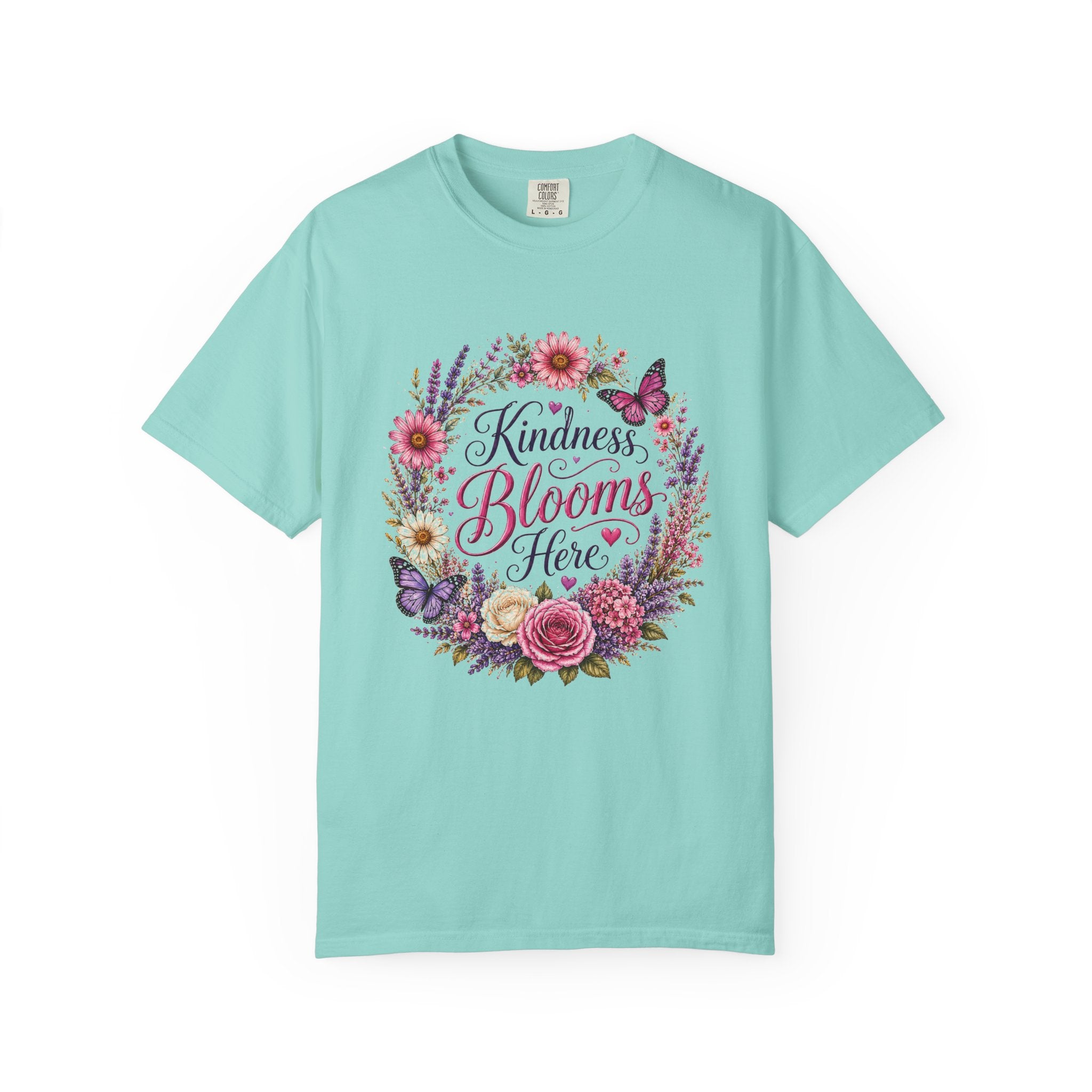 Kindness Blooms Here - Floral Wreath Tee