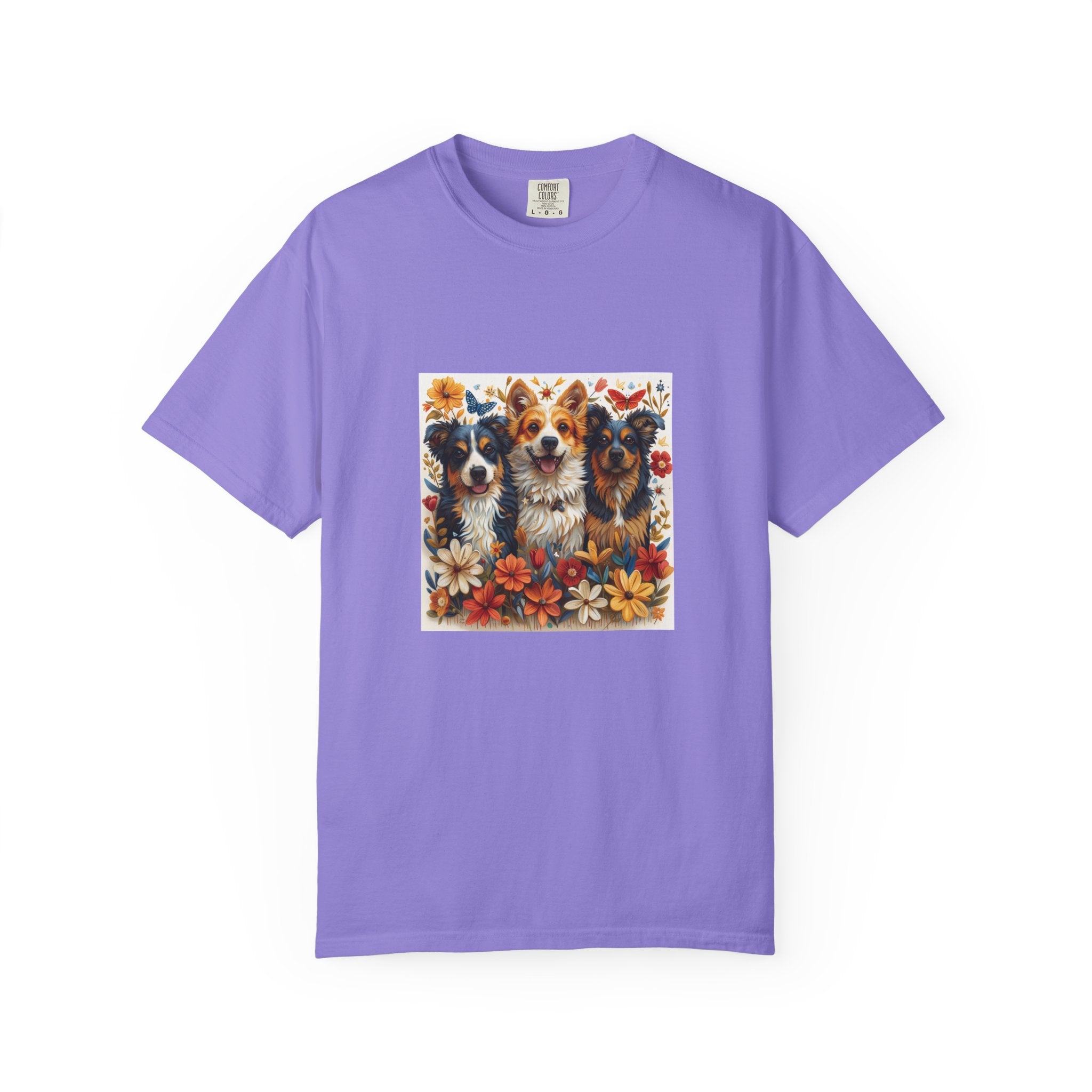 Dog Lover - Floral Three Dogs Tee