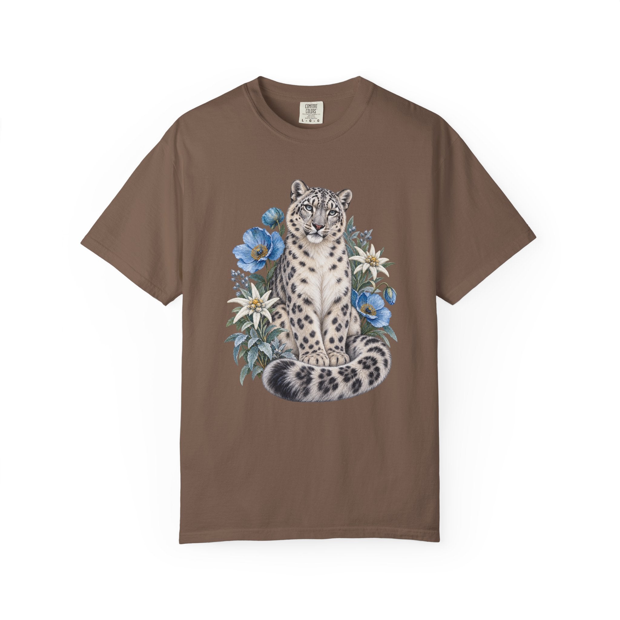 Snow Leopard Blue Poppy Tee