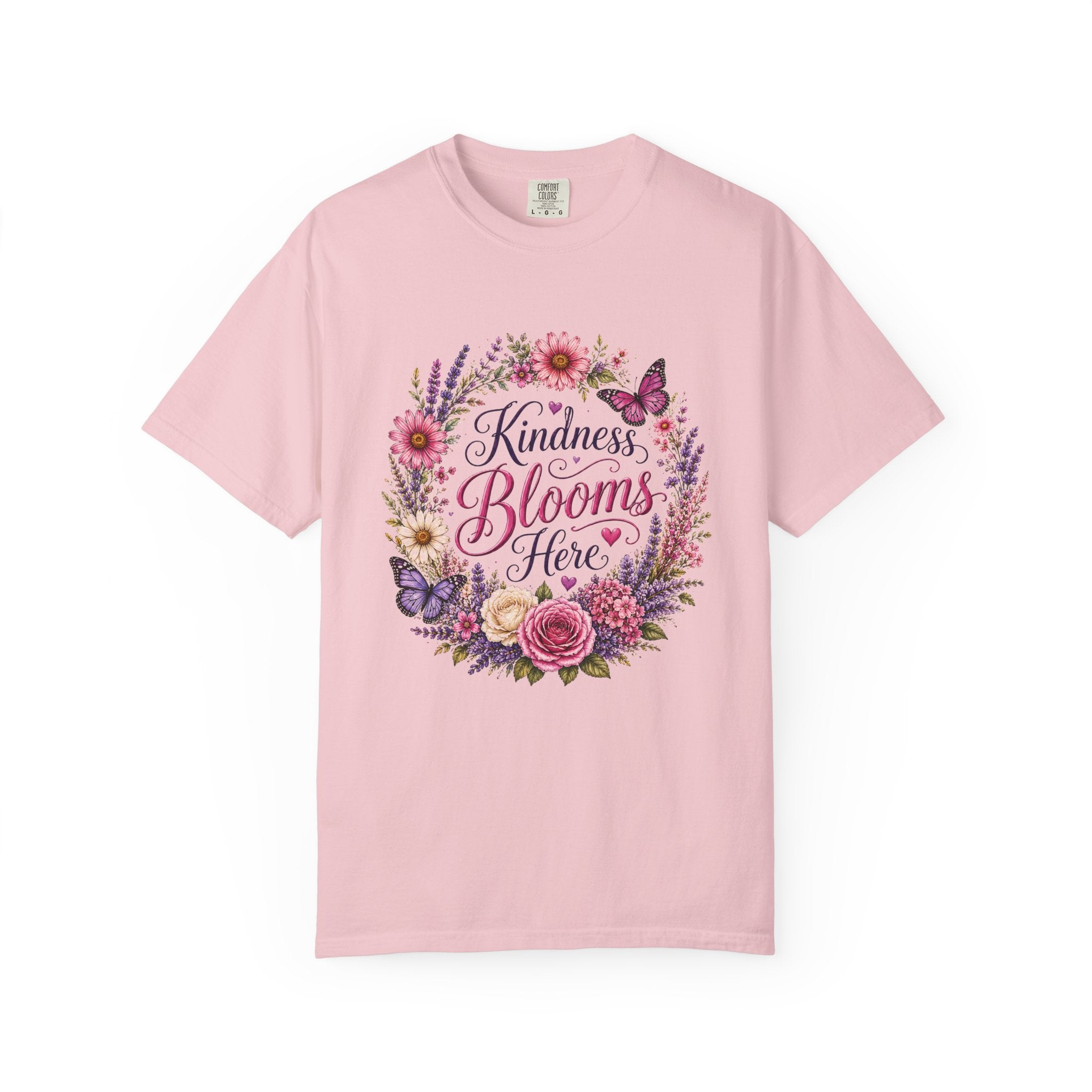 Kindness Blooms Here - Floral Wreath Tee