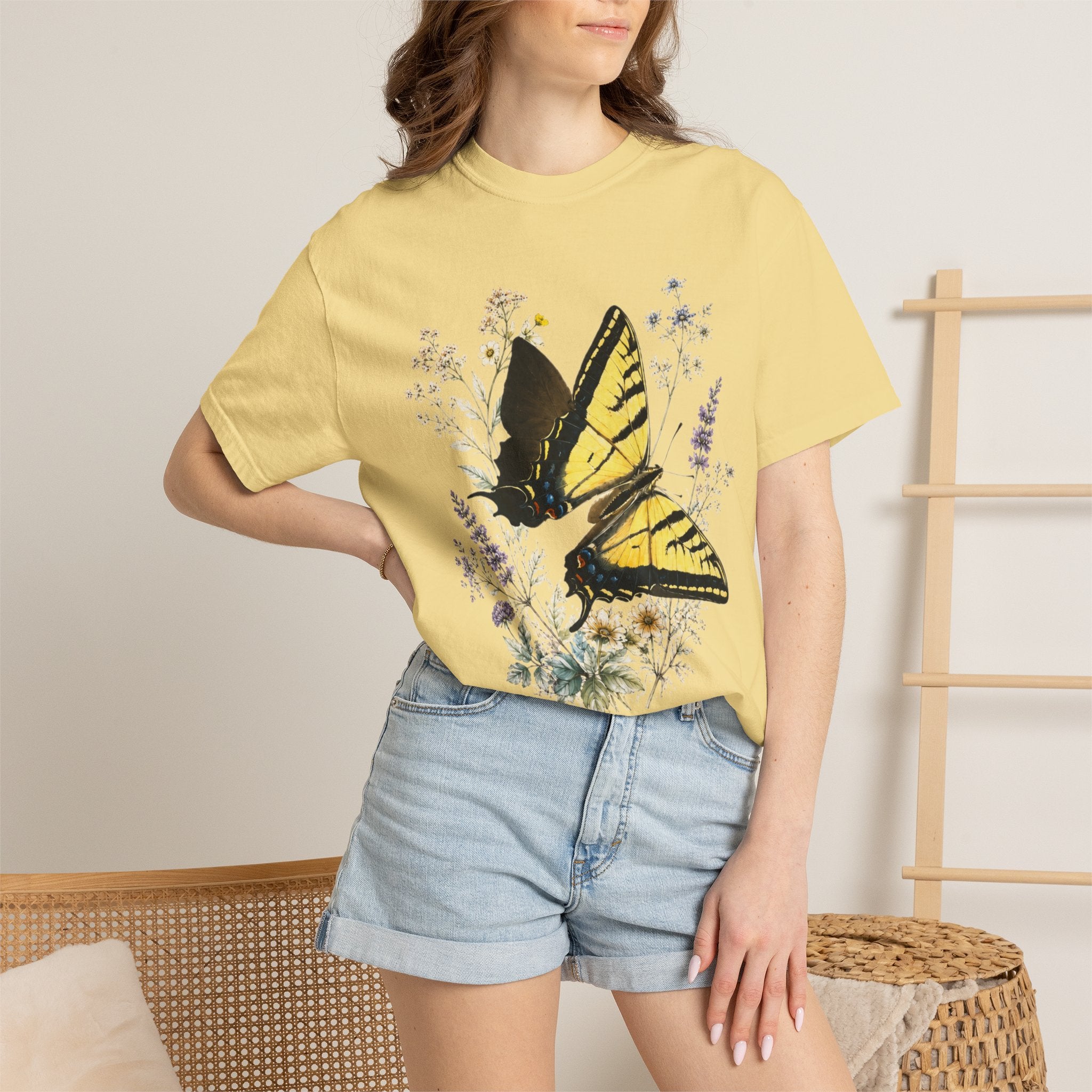 Swallowtail Butterfly botanical tee alternate color