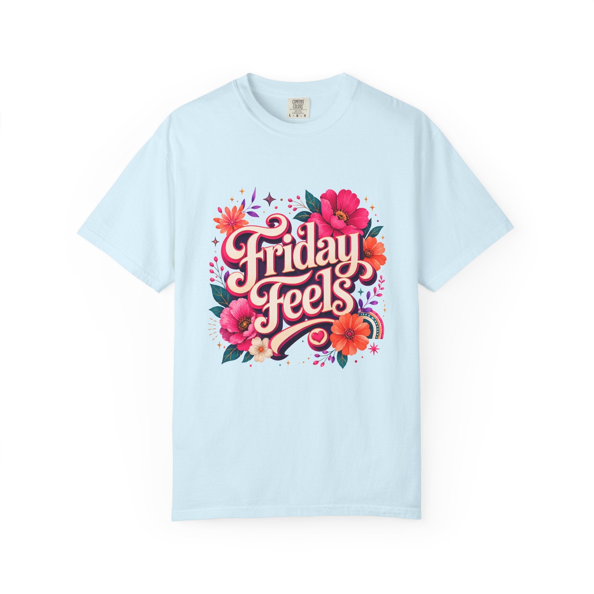 Friday Feels - Retro Floral Vibes Tee