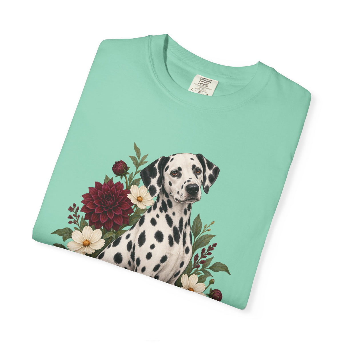 Dalmatian & Dahlia T-Shirt — Garment-Dyed Cotton