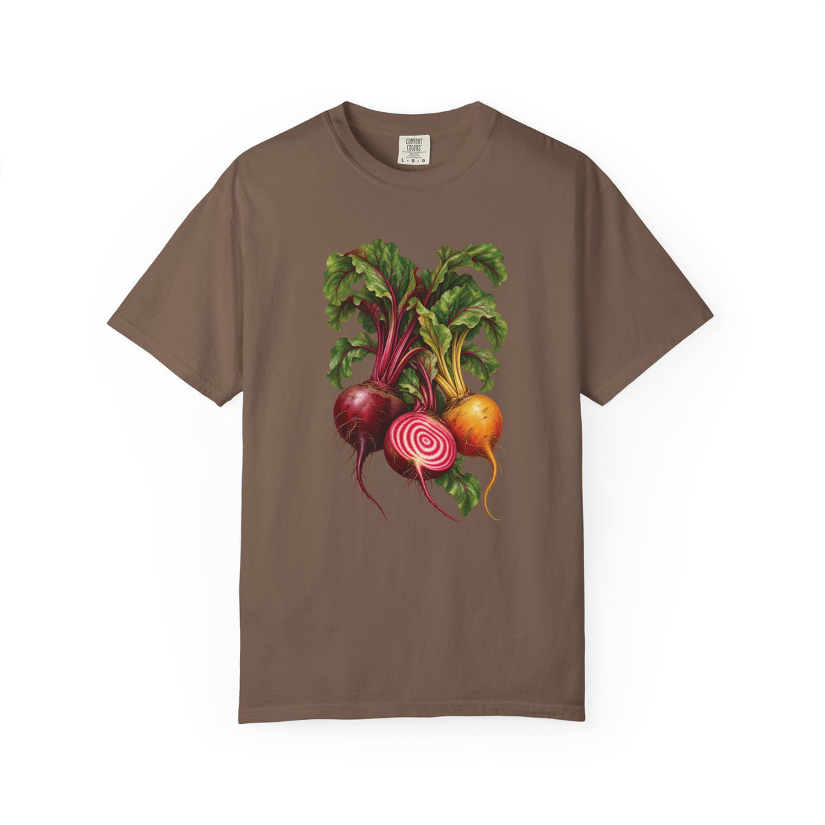 Heirloom beet T-shirt in Espresso, front view