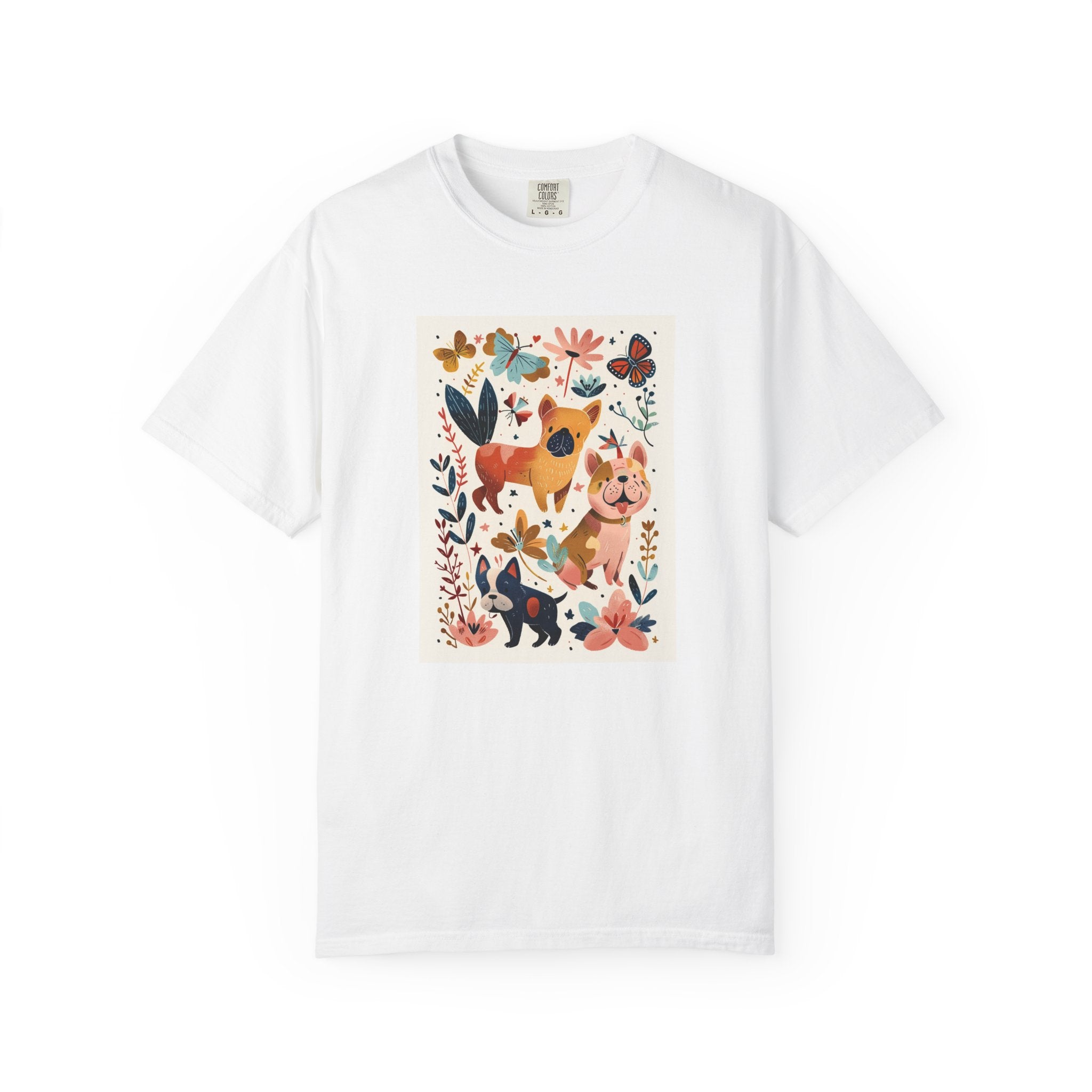Folk Art Frenchies French Bulldog tee front view