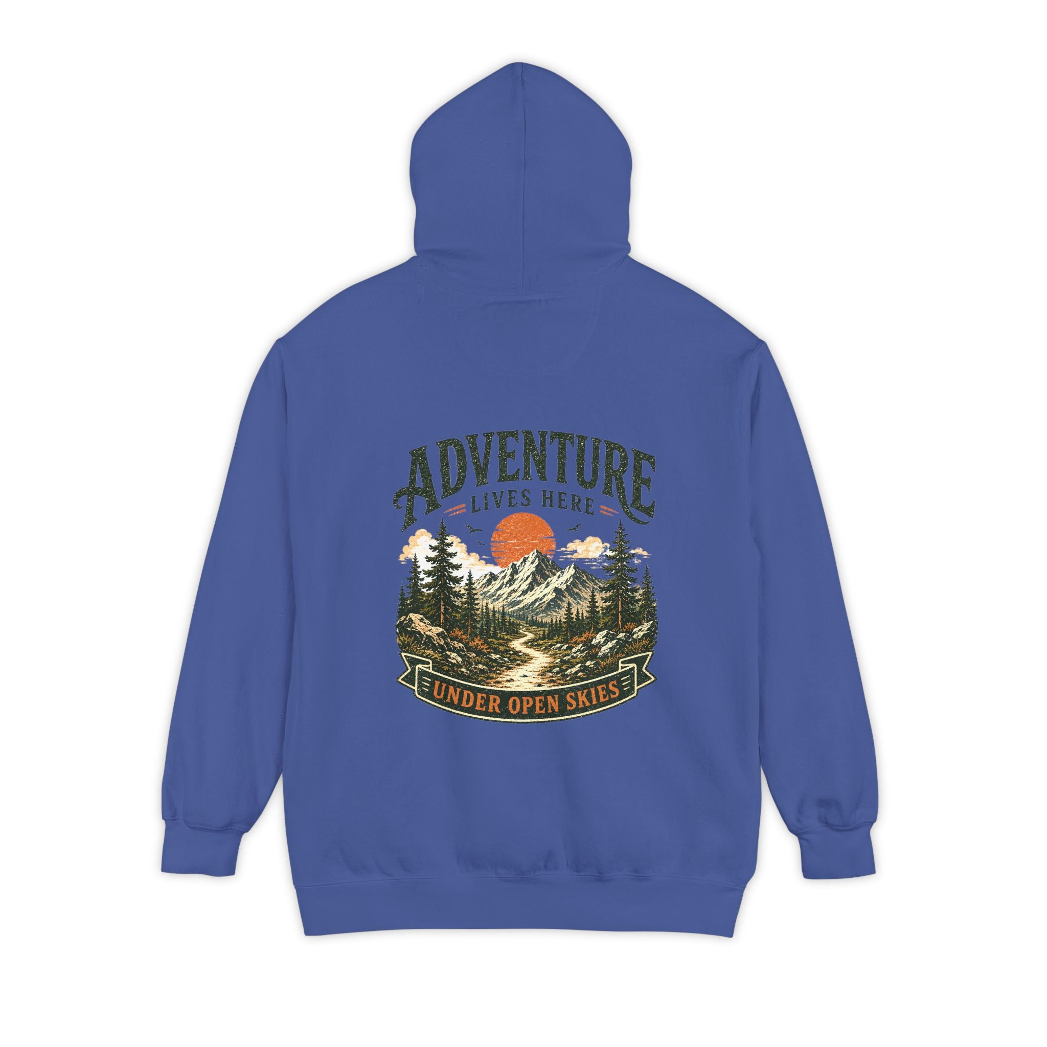 "Adventure Lives Here" Vintage Graphic Hoodie