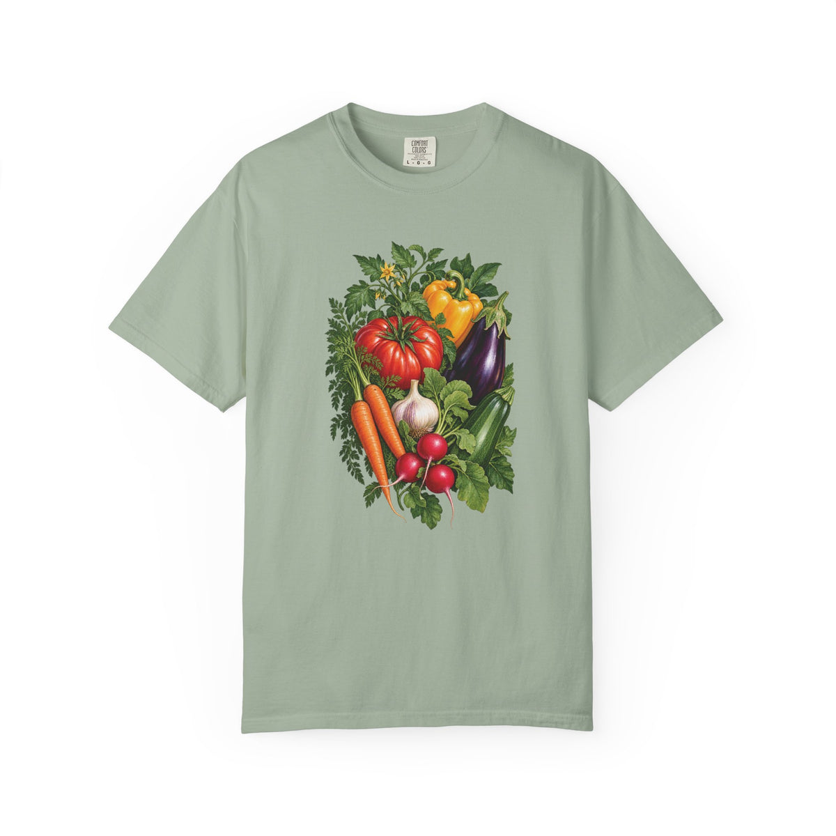 Kitchen garden harvest T-shirt in Bay, front view