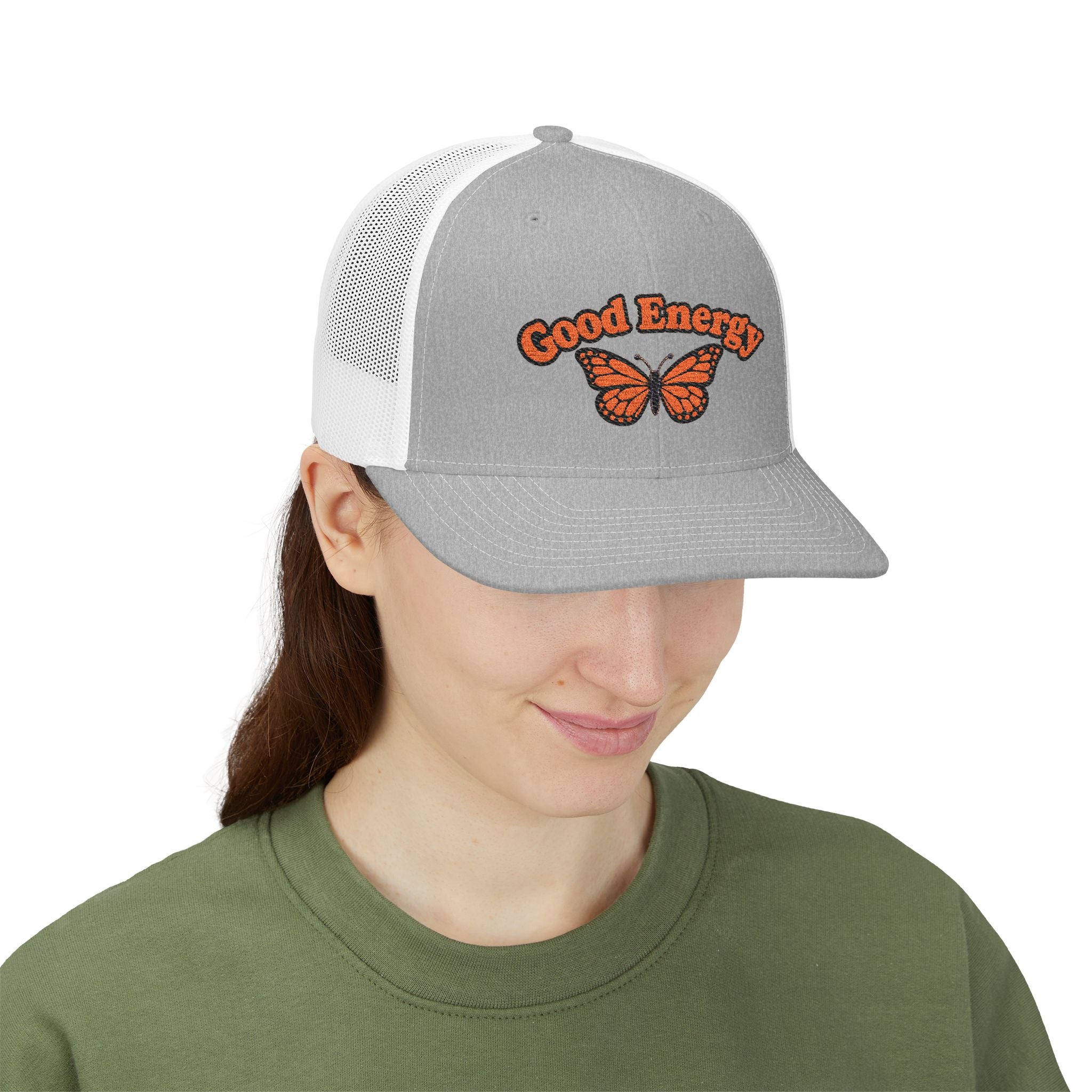 Good Energy — Monarch Butterfly Embroidered Trucker Hat