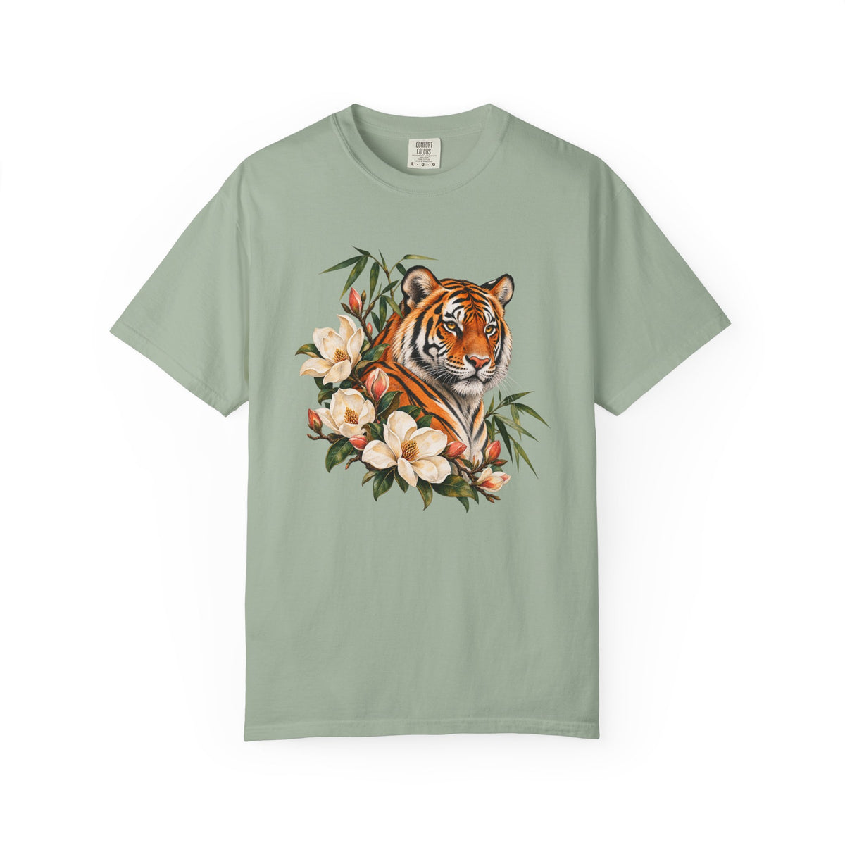 Tiger, Magnolia & Bamboo T-Shirt — Garment-Dyed Cotton