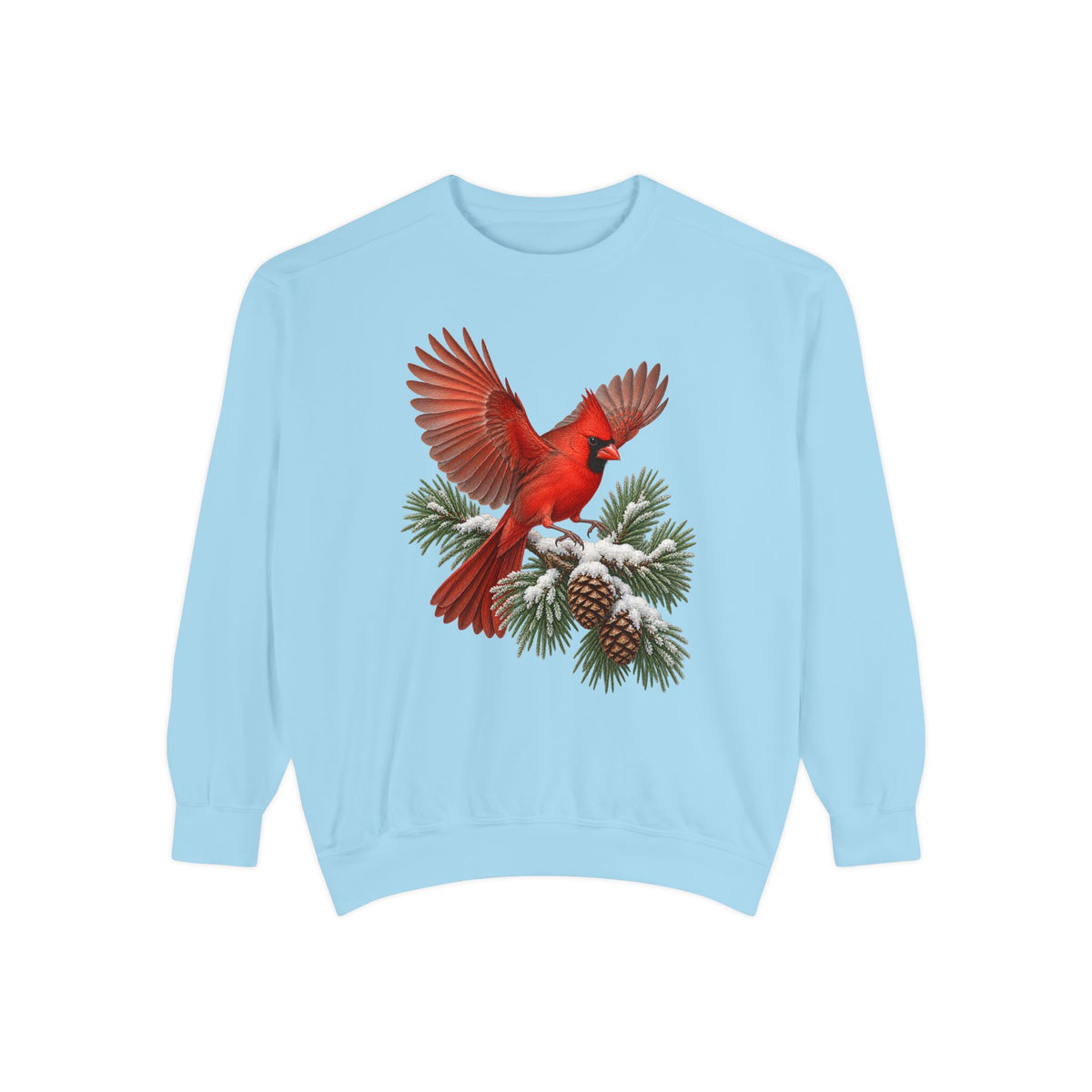 Cardinal in flight sweatshirt in Chambray, front view