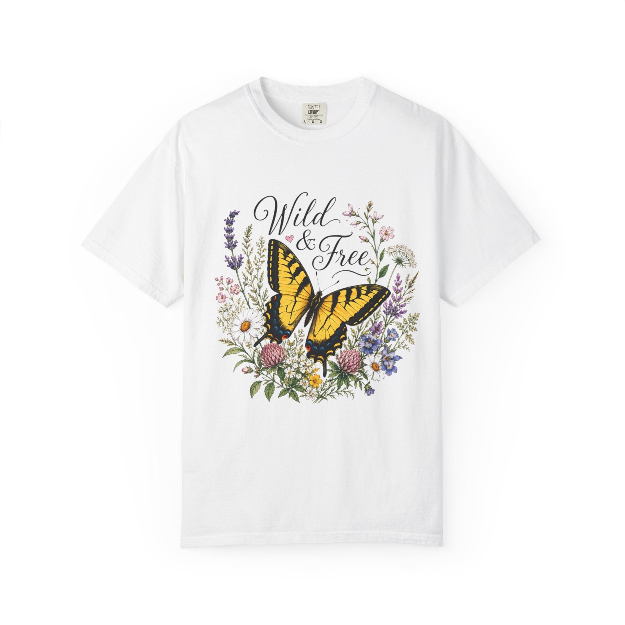 Wild and Free swallowtail butterfly shirt lifestyle mockup