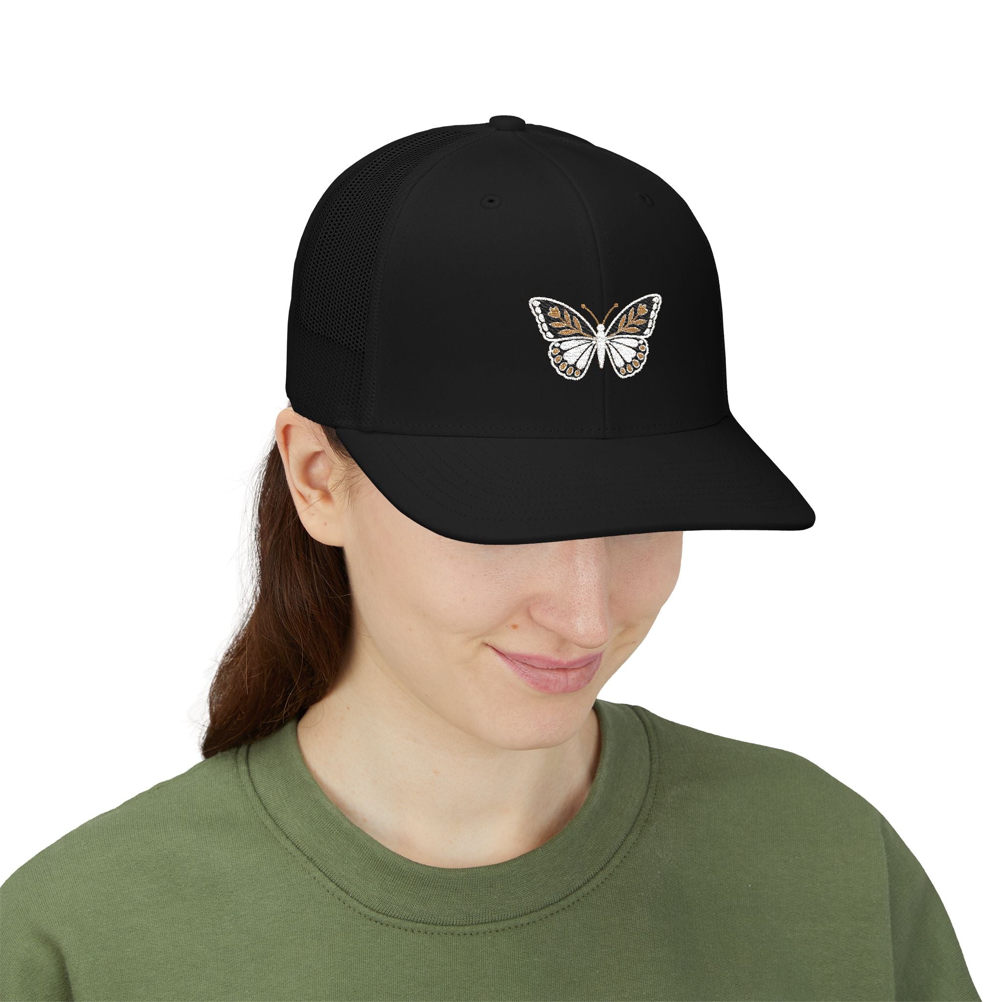 Golden Butterfly — Embroidered Trucker Hat