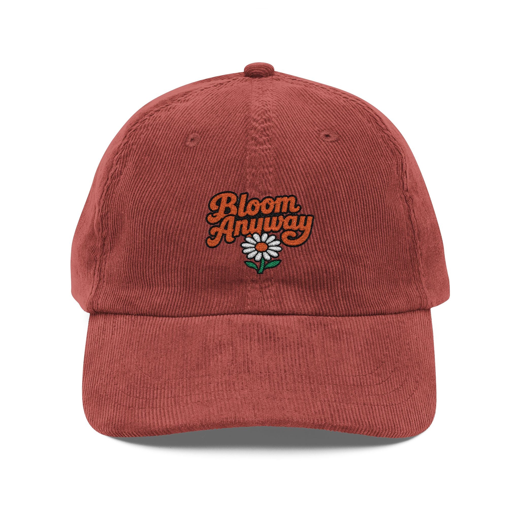 Bloom Anyway — Embroidered Corduroy Hat