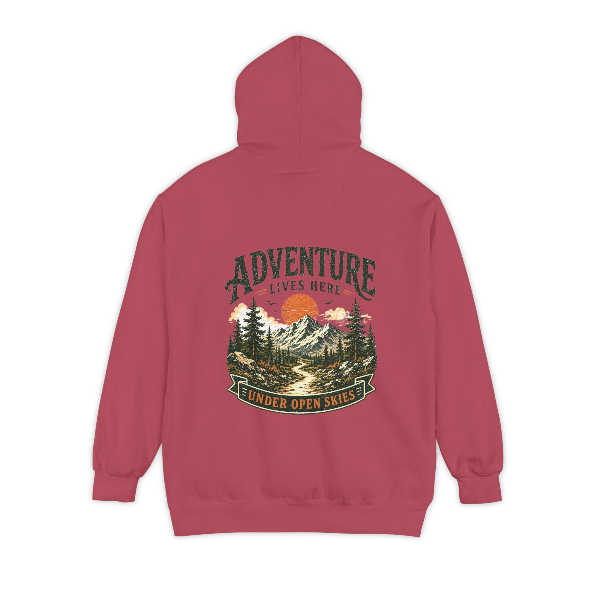 "Adventure Lives Here" Vintage Graphic Hoodie