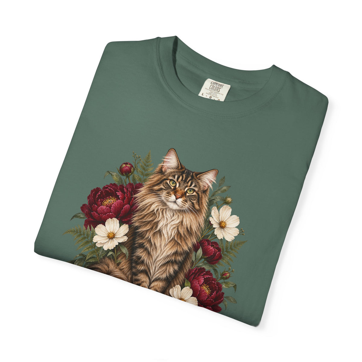 Maine Coon Cat T-Shirt — The Peony Guardian