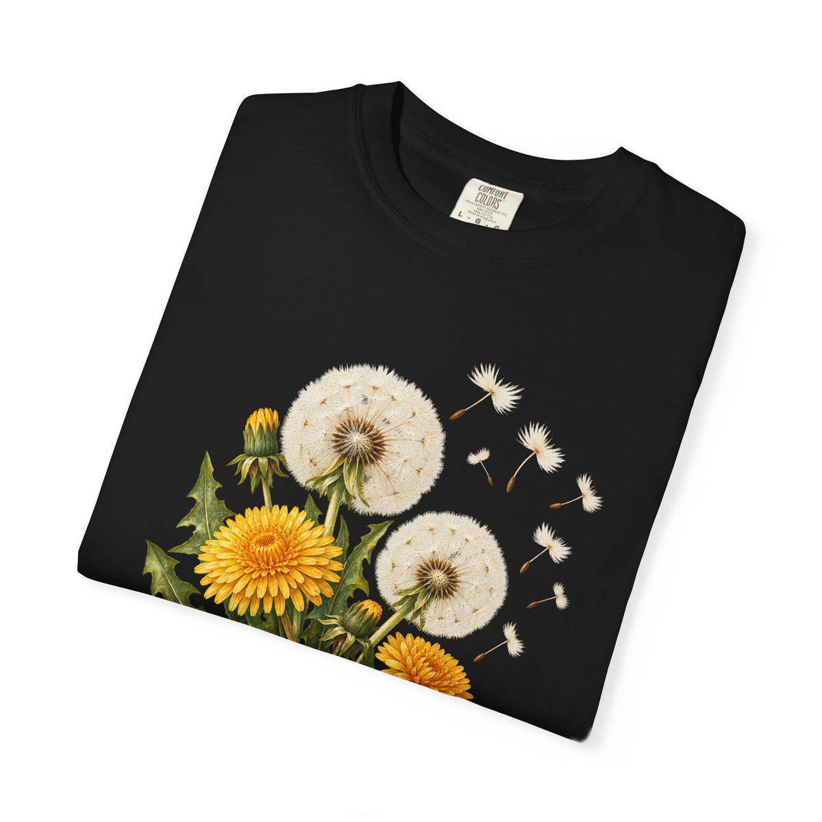 Dandelion Flower design artwork — every stage from golden flower to seed head