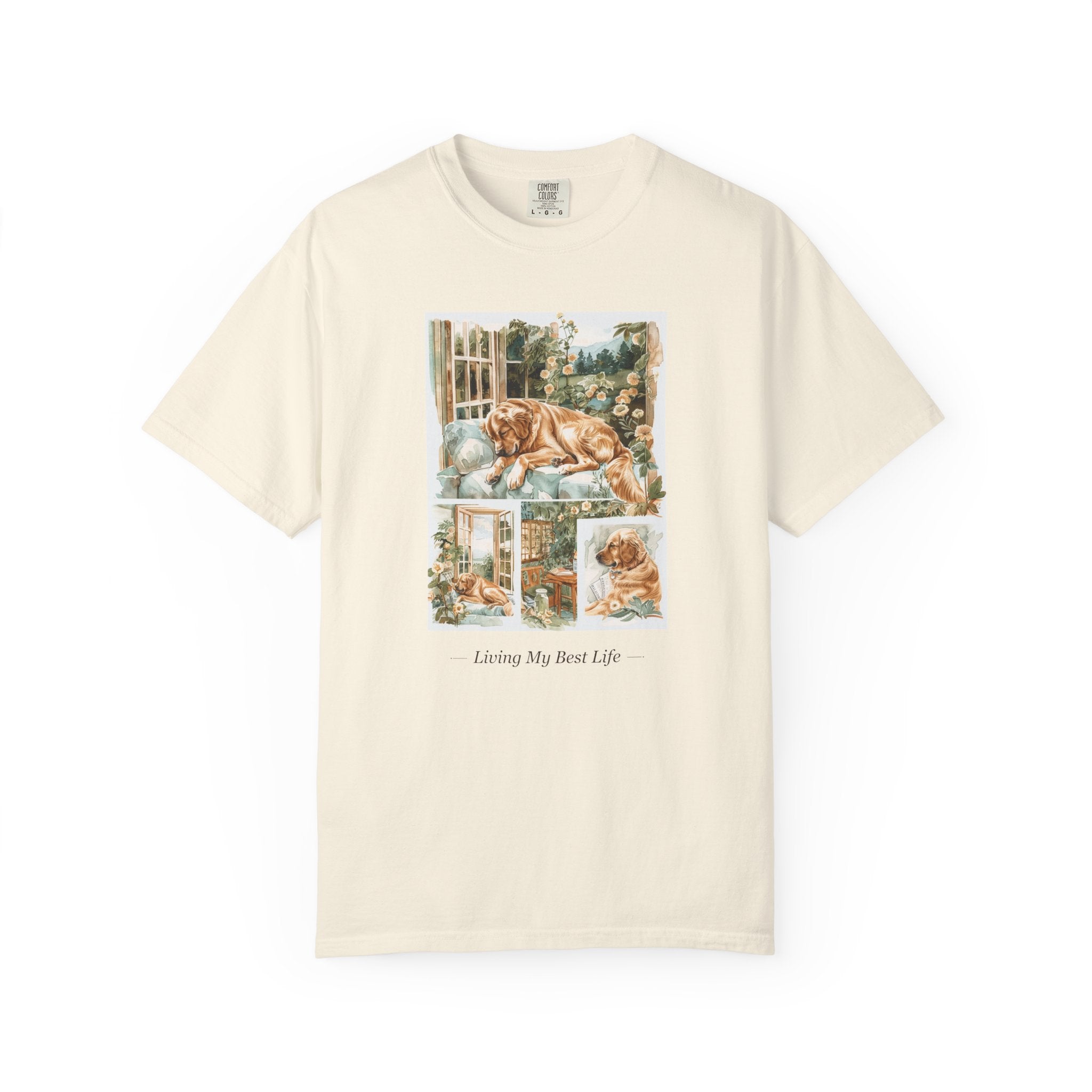 Living My Best Life watercolor collage shirt lifestyle mockup