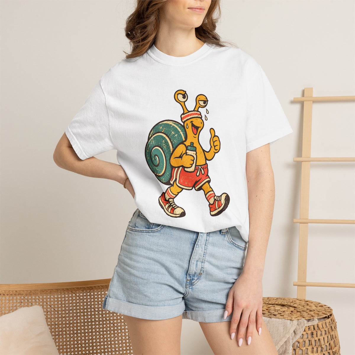 Jogging Snail T-Shirt — Garment-Dyed Cotton