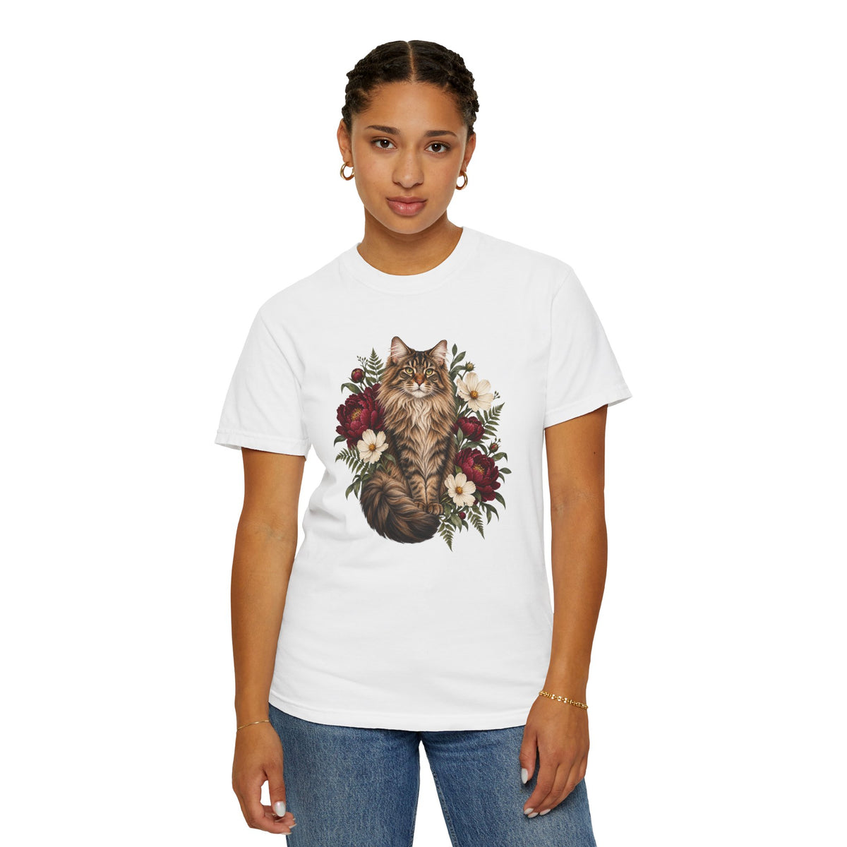 Maine Coon Cat T-Shirt — The Peony Guardian