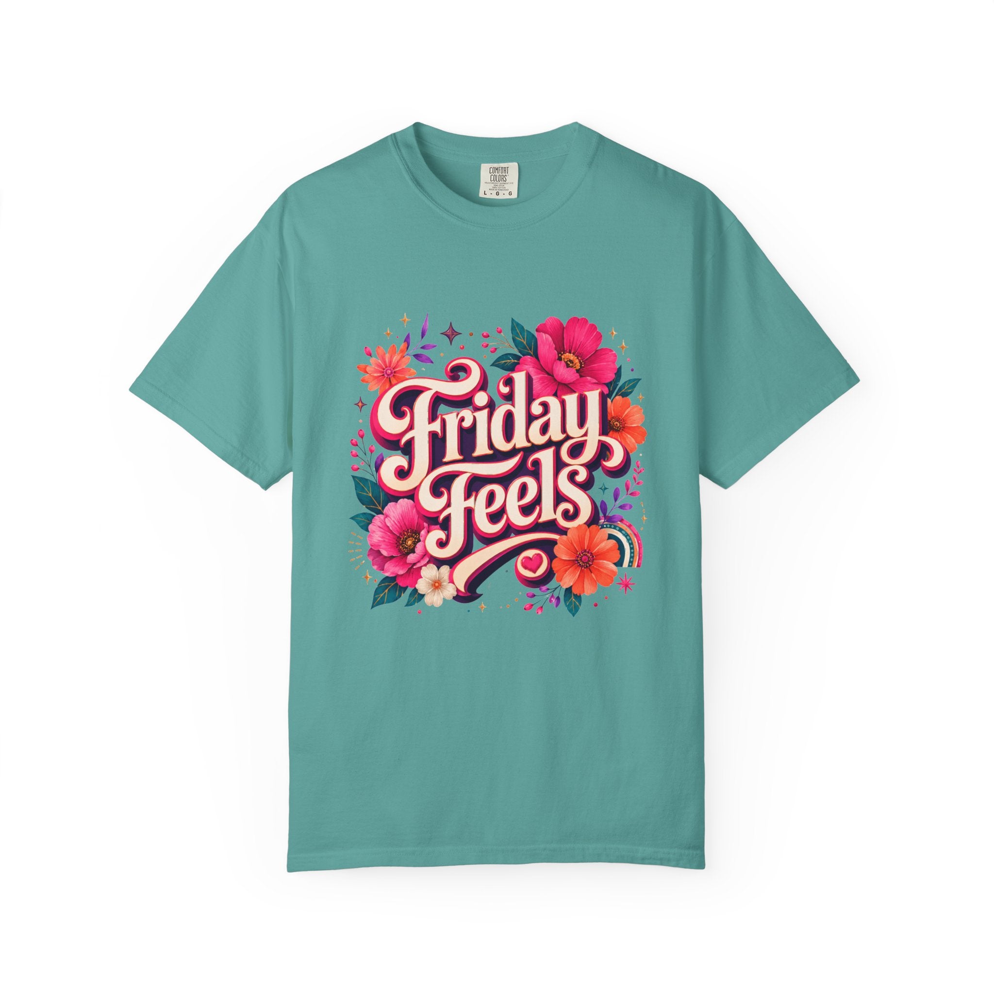 Friday Feels - Retro Floral Vibes Tee