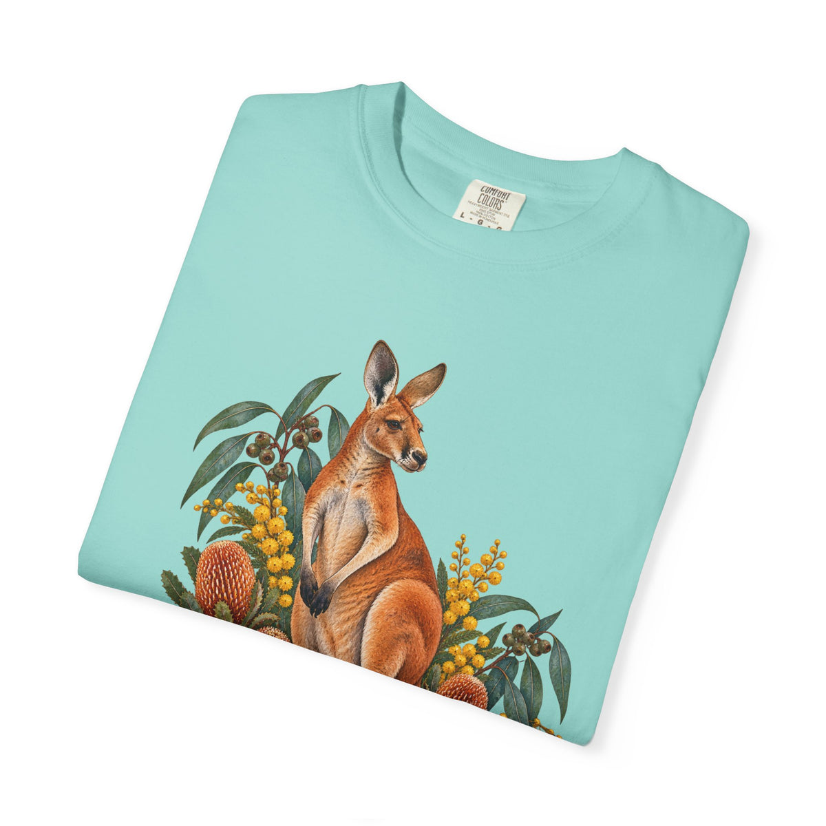 Kangaroo, Wattle & Banksia T-Shirt — Garment-Dyed Cotton