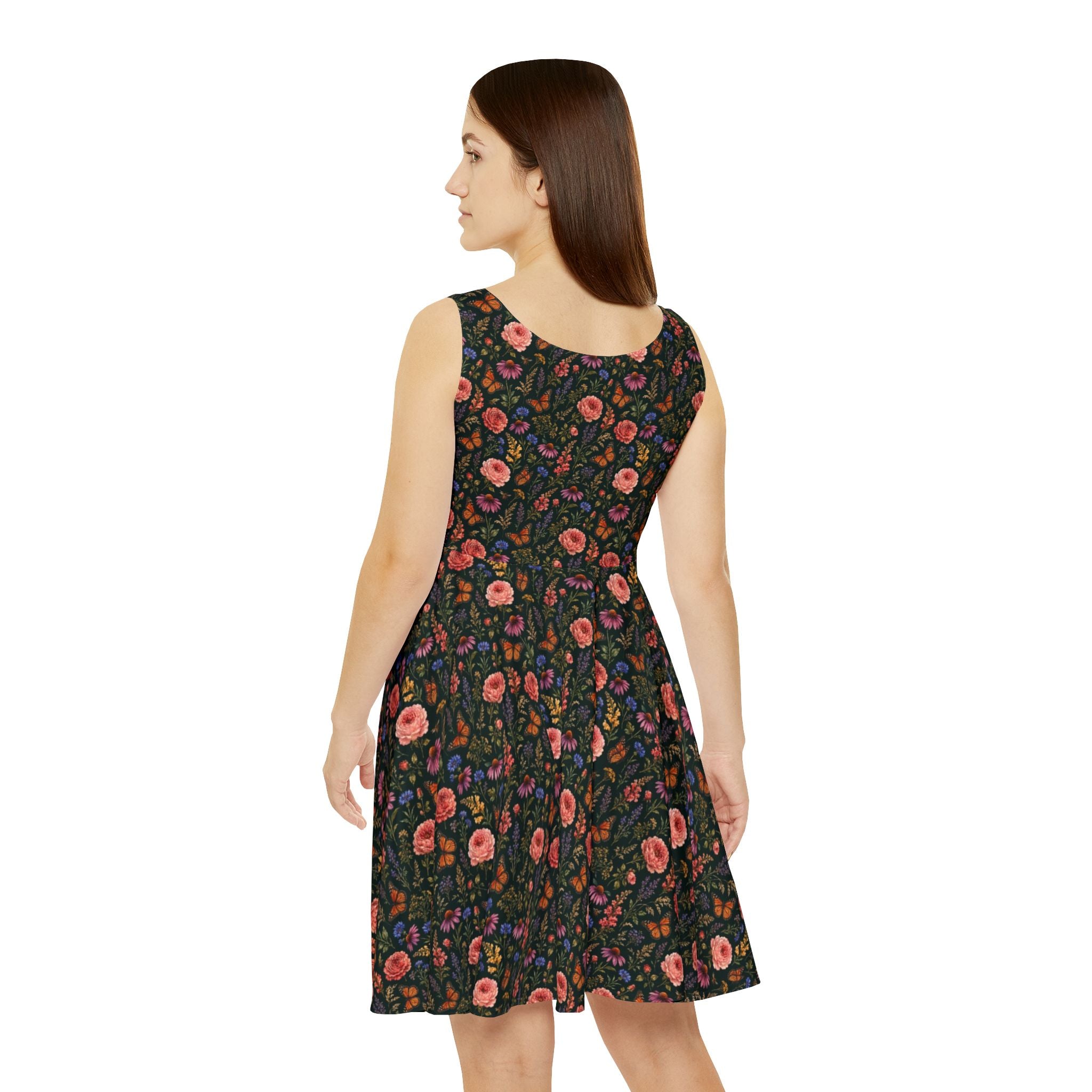 Midnight Meadow Watercolor Wildflower Dress