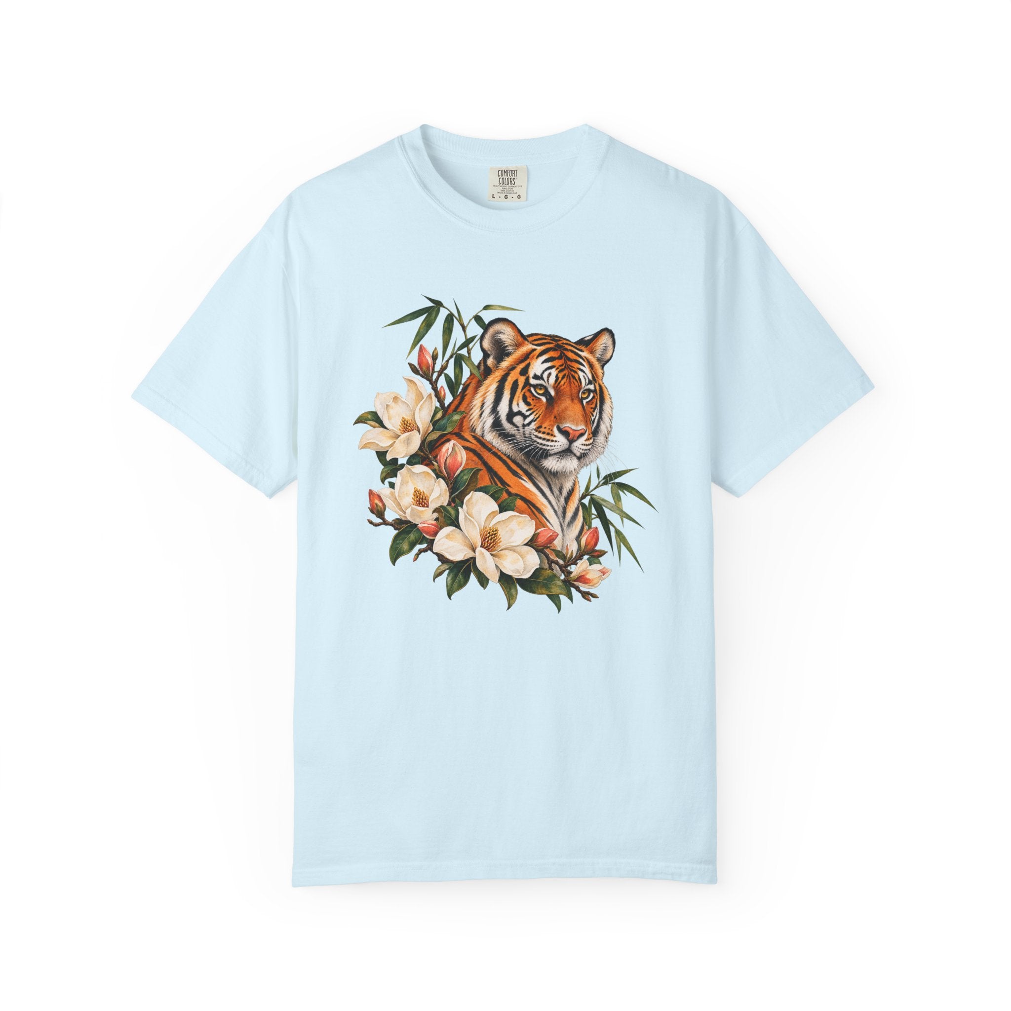 Tiger, Magnolia & Bamboo T-Shirt — Garment-Dyed Cotton