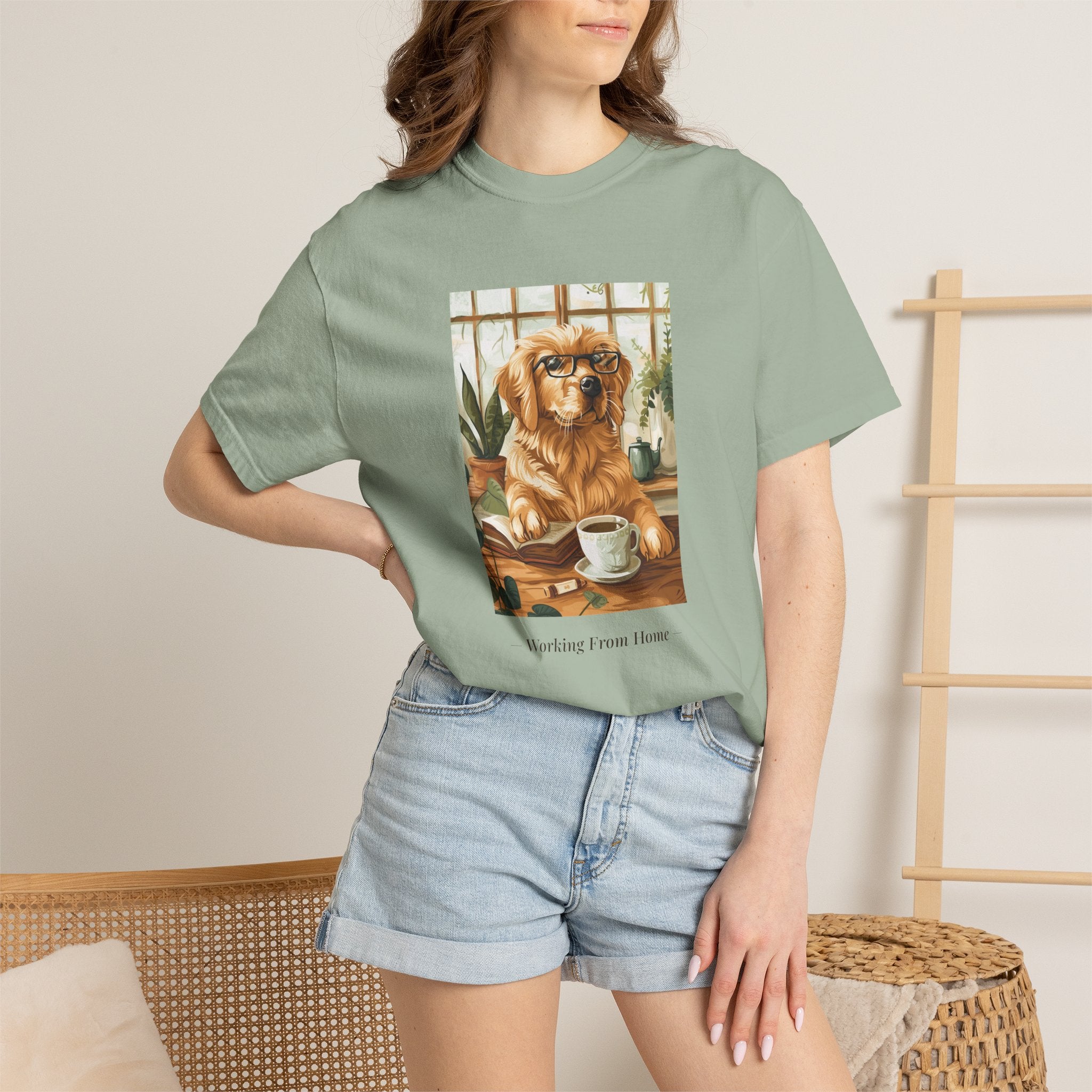 Working From Home - Golden Retriever Tee