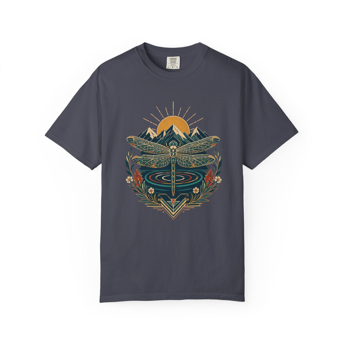 Dragonfly Sunrise Badge T-Shirt