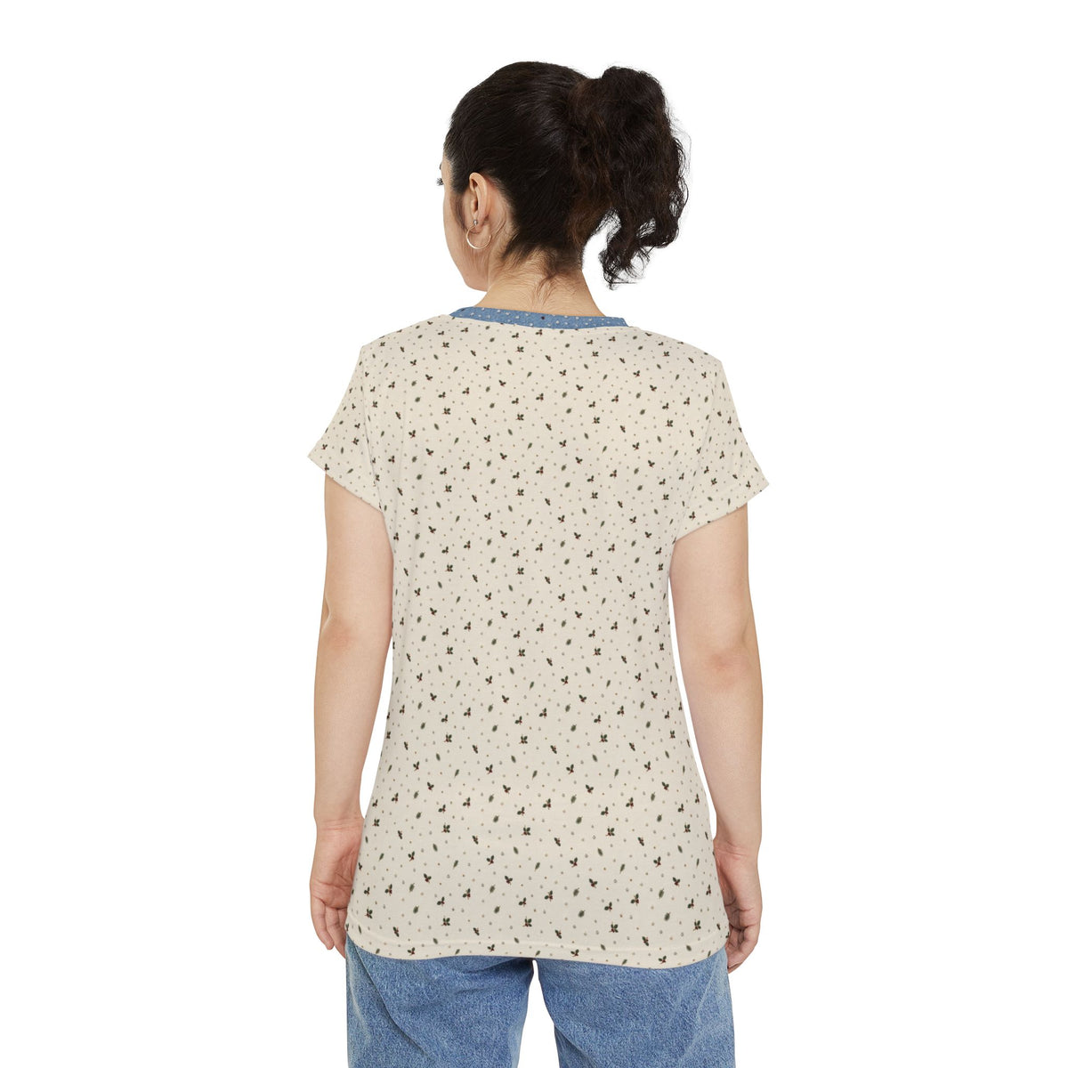 Jeweled Cardinal Women's Short Sleeve Shirt (AOP)