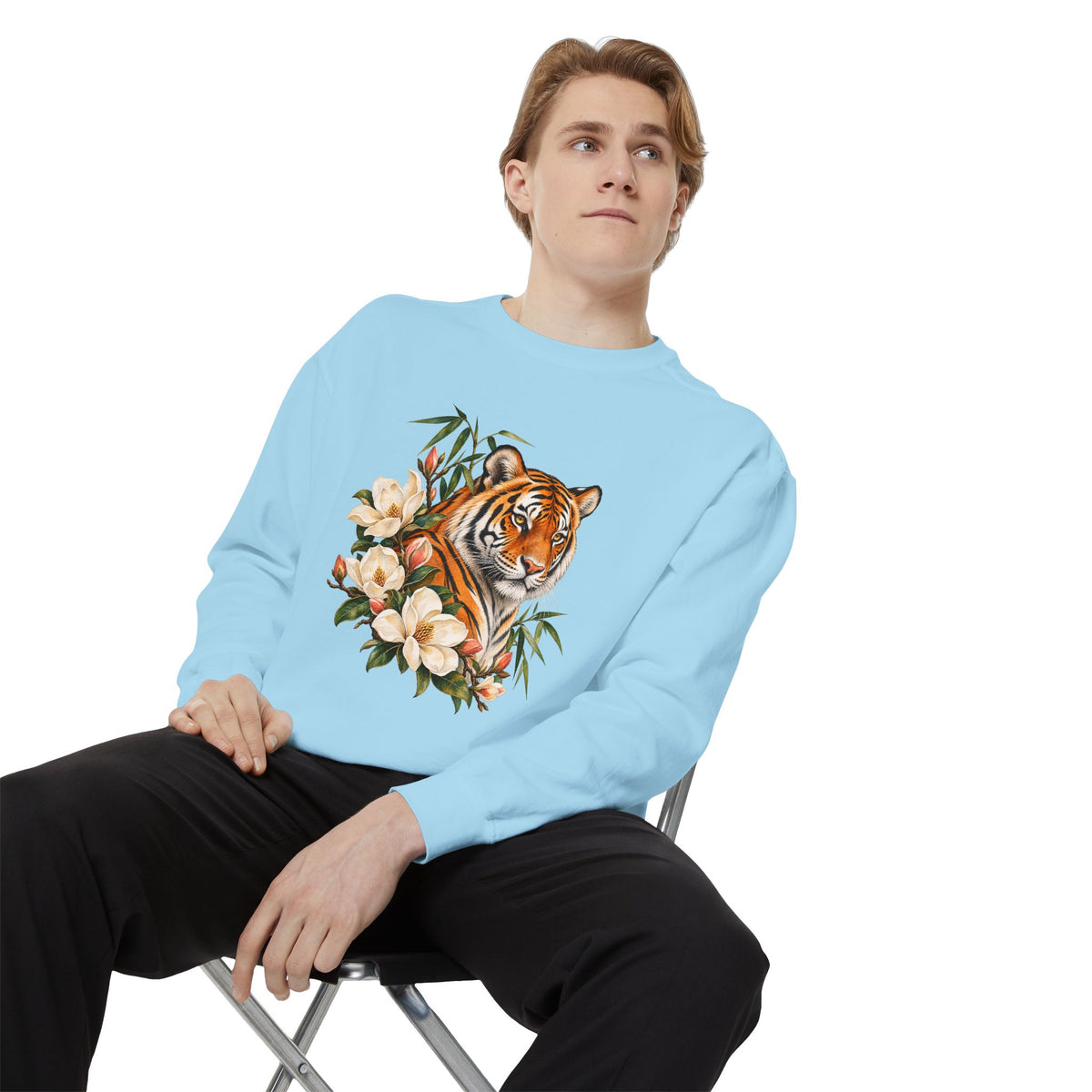 Tiger, Magnolia & Bamboo Sweatshirt — Garment-Dyed Fleece