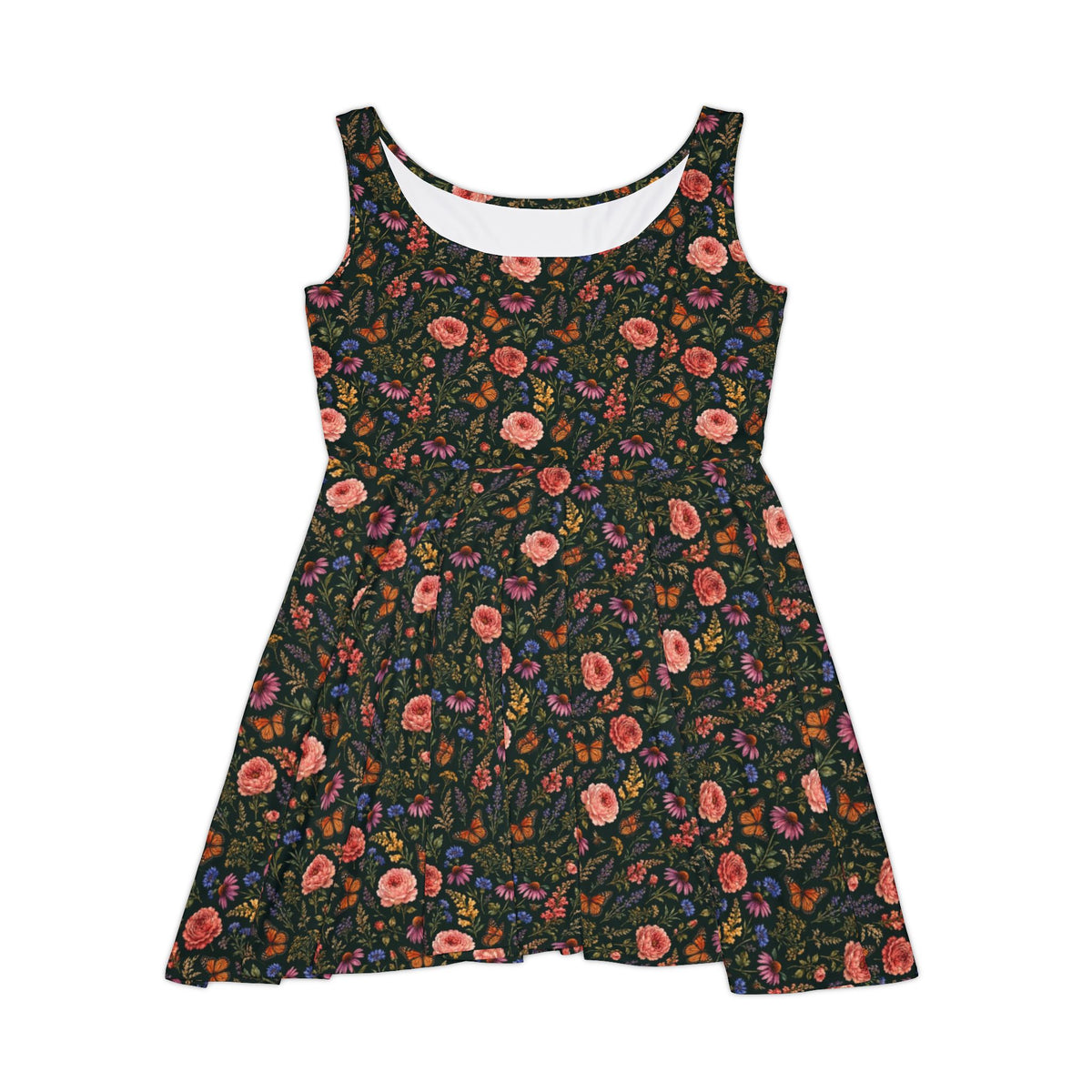 Midnight Meadow Watercolor Wildflower Dress