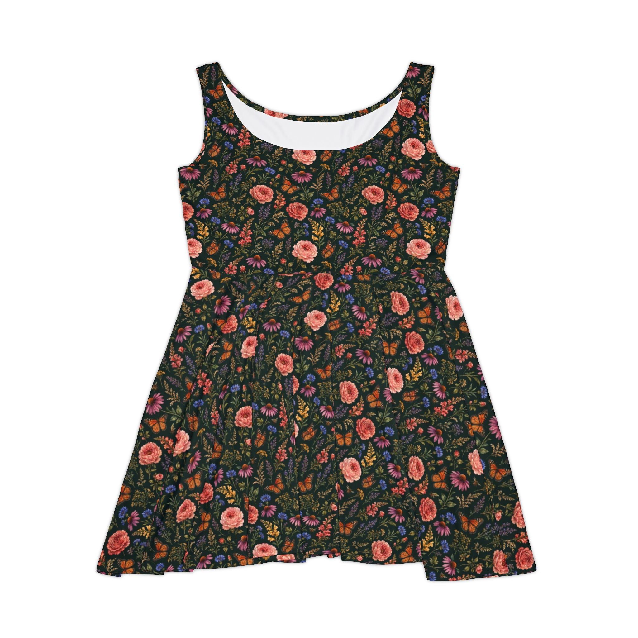 Midnight Meadow Watercolor Wildflower Dress
