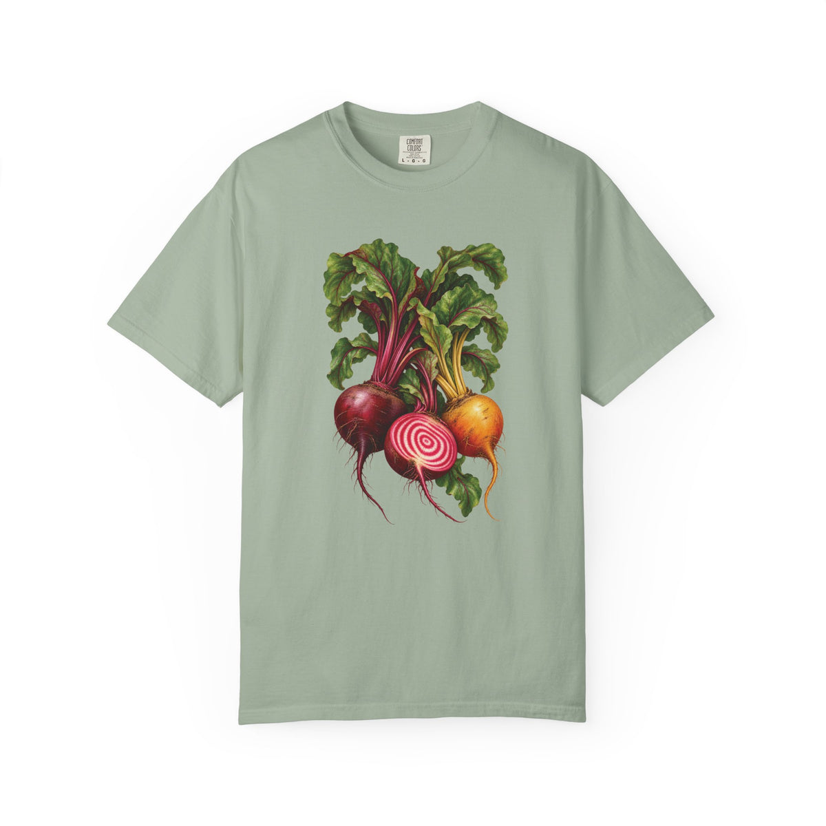 Heirloom beet T-shirt in Bay, front view