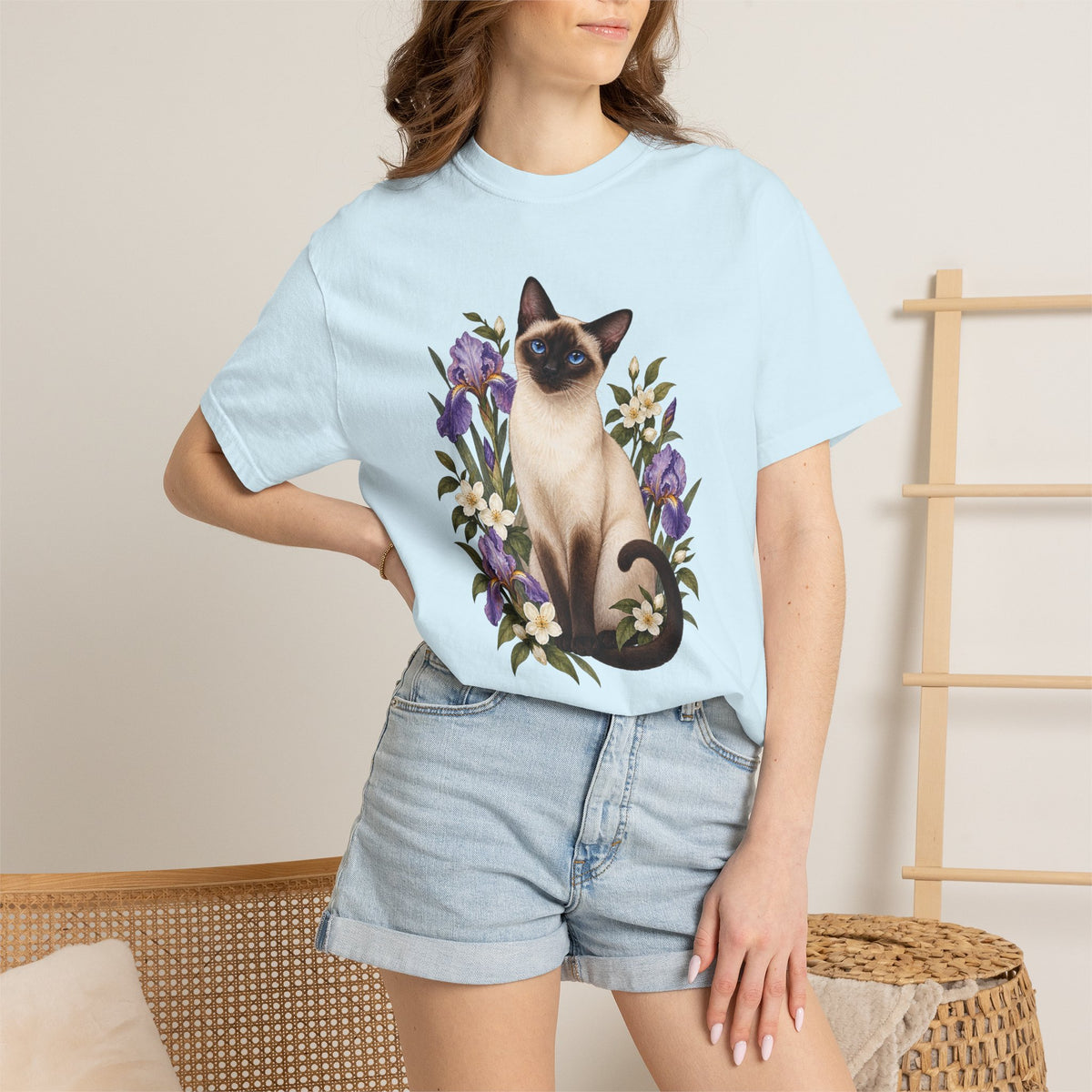 Siamese Cat T-Shirt — Irises & Intrigue