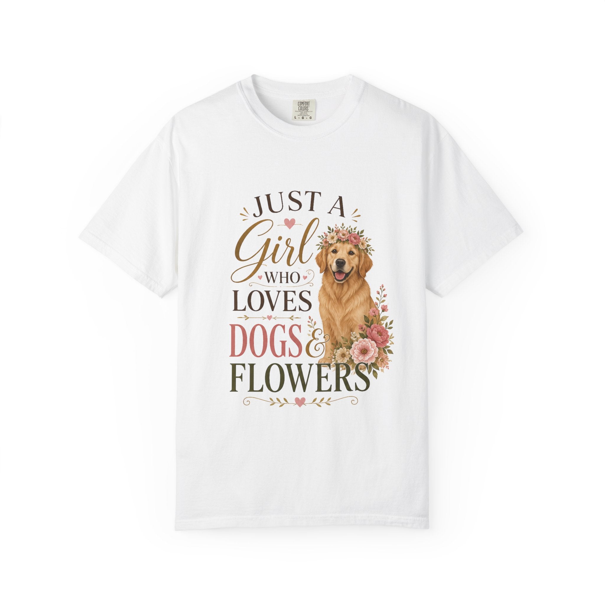 Just a Girl Who Loves Dogs and Flowers shirt lifestyle mockup